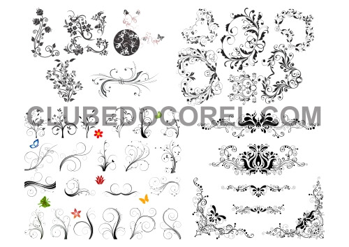 Arabescos e Florais em CorelDRAW Download Grátis