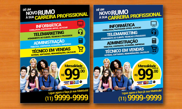 Panfleto Cursos - Modelo Pronto