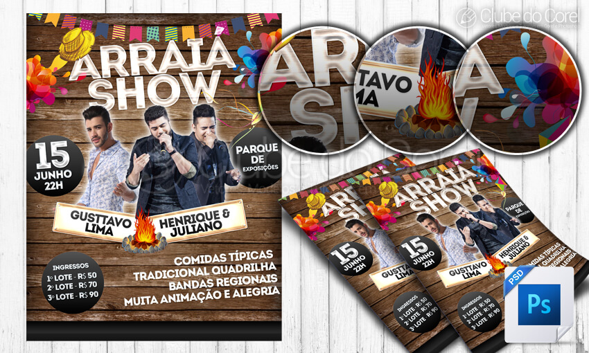Flyer Cartaz Festa Junina PSD - Modelo Pronto
