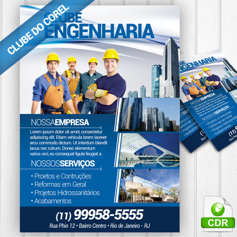 Panfleto Engenharia Construtora - Modelo Pronto