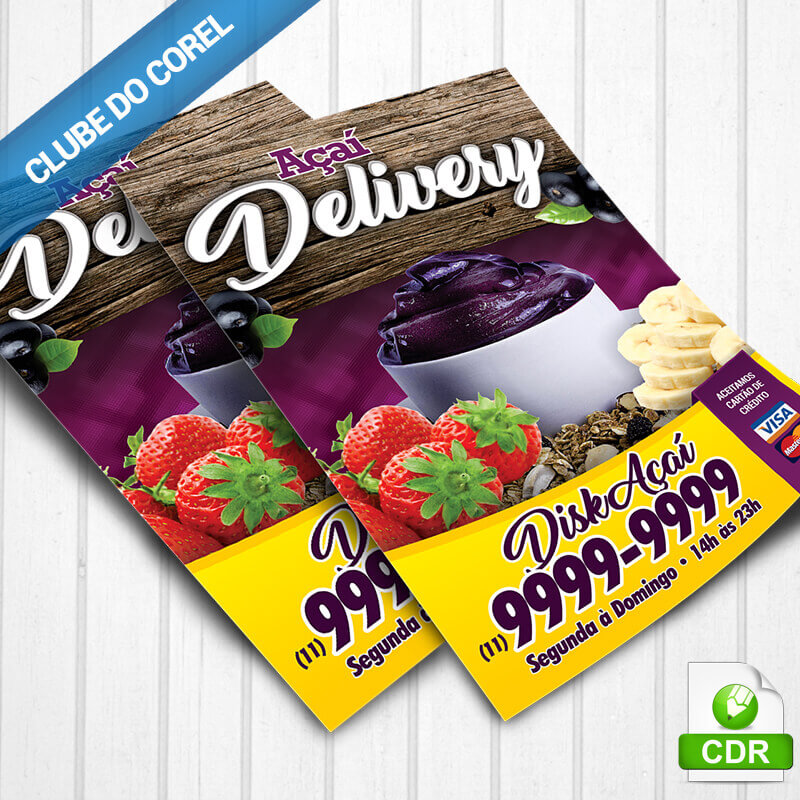 Panfleto Açaí Delivery - Modelo Pronto