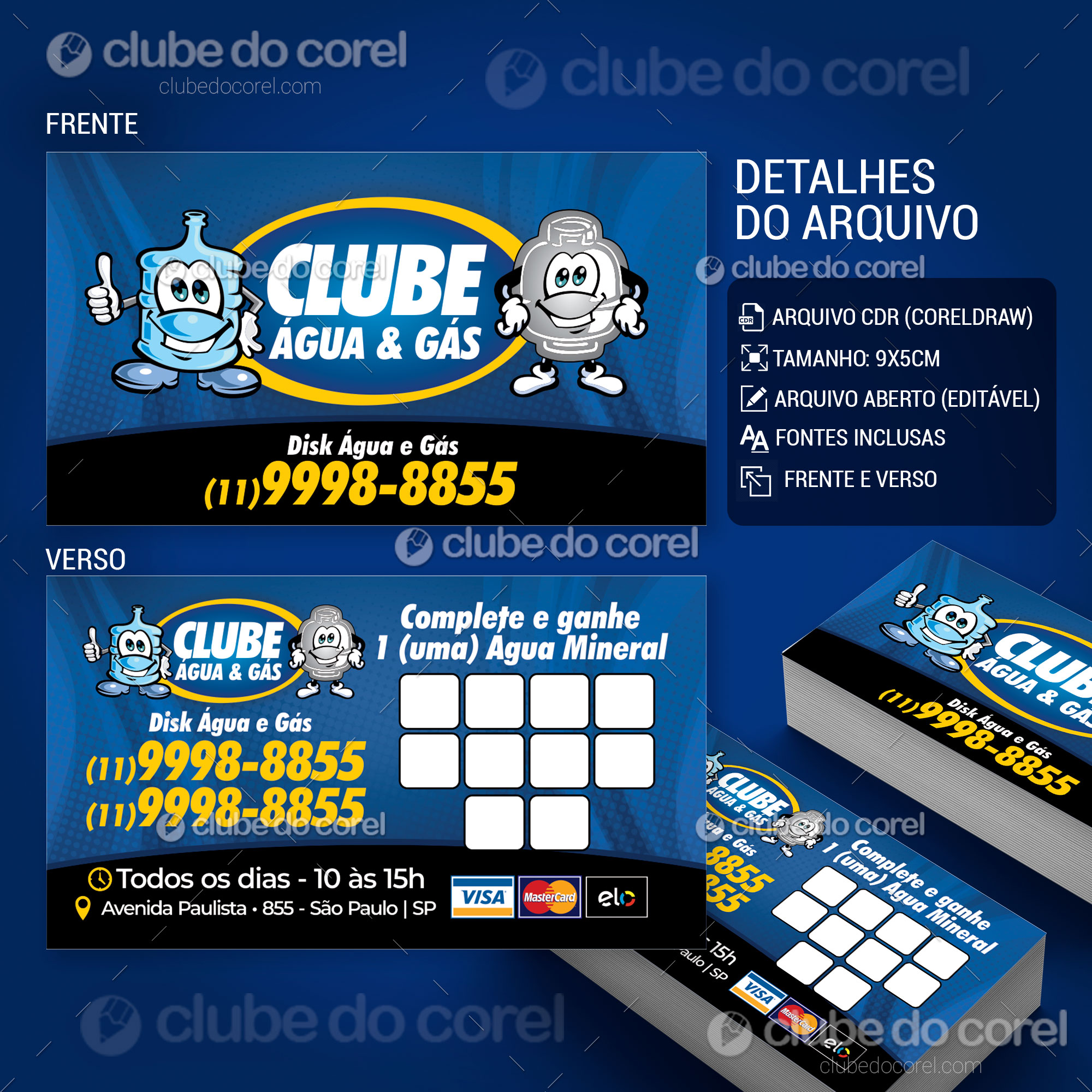 Cartão de Visita Disk Água e Gás