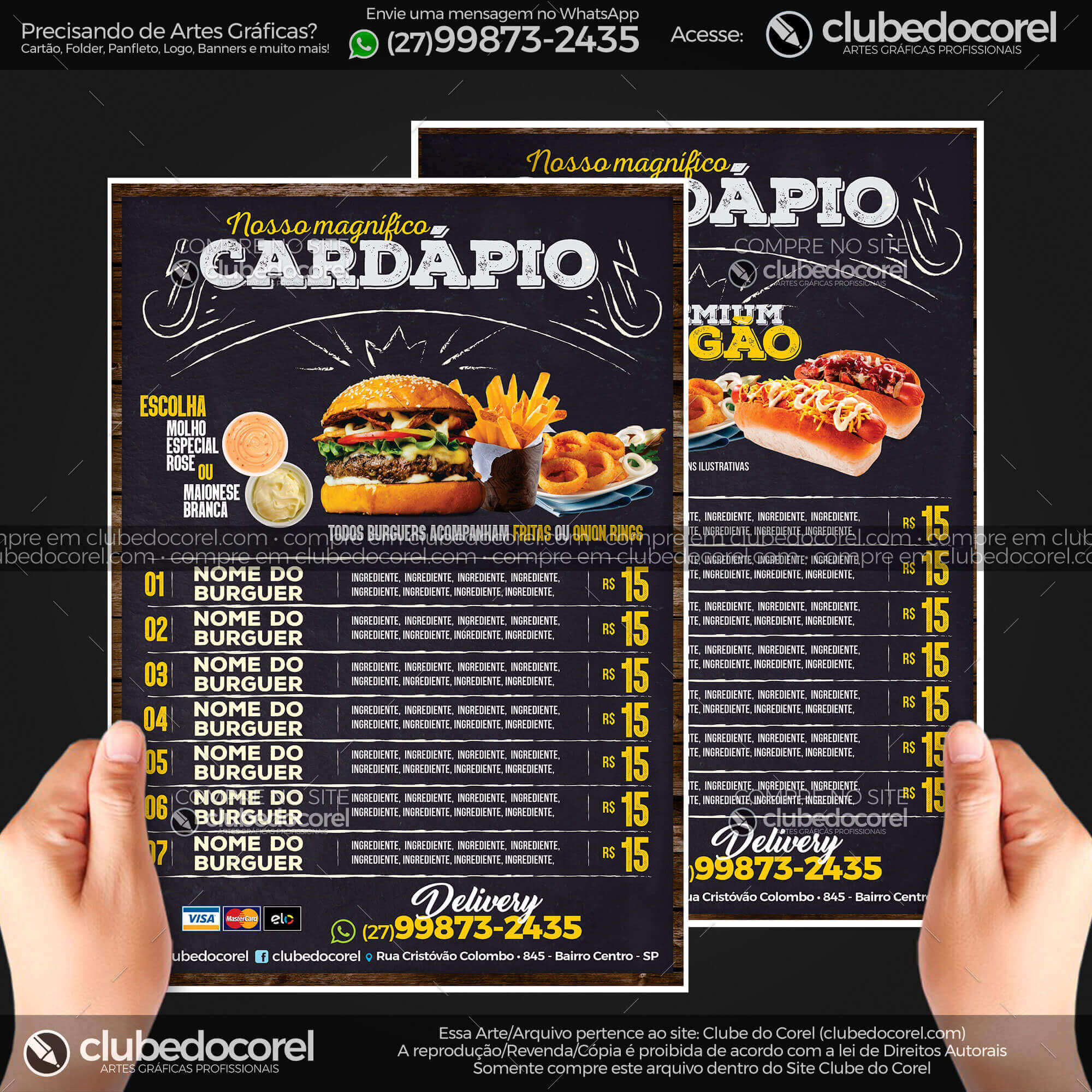 Cardápio Lanchonete #01 - Hamburguer Gourmet