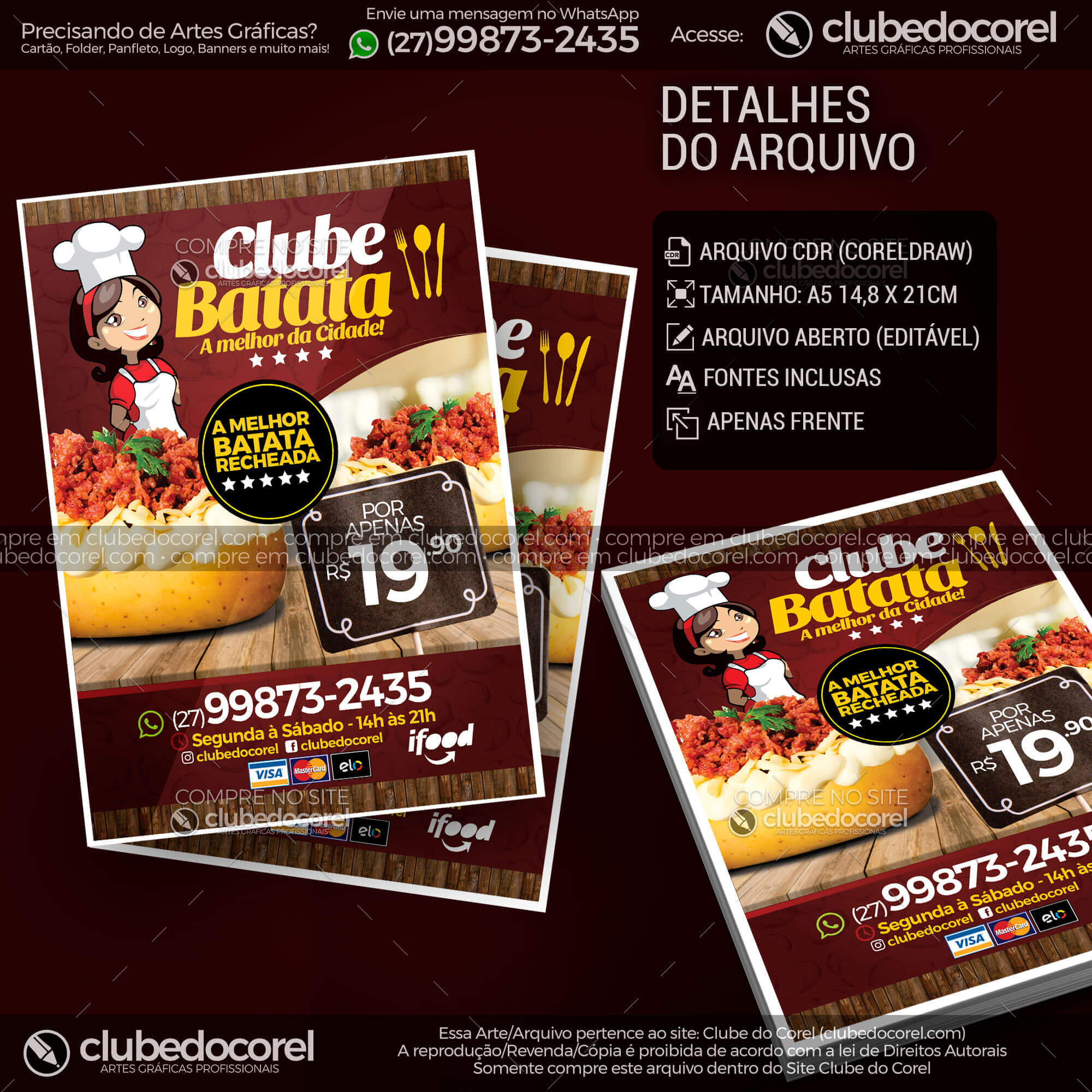 Panfleto - Batata Recheada - Modelo Pronto [CDR e PDF]