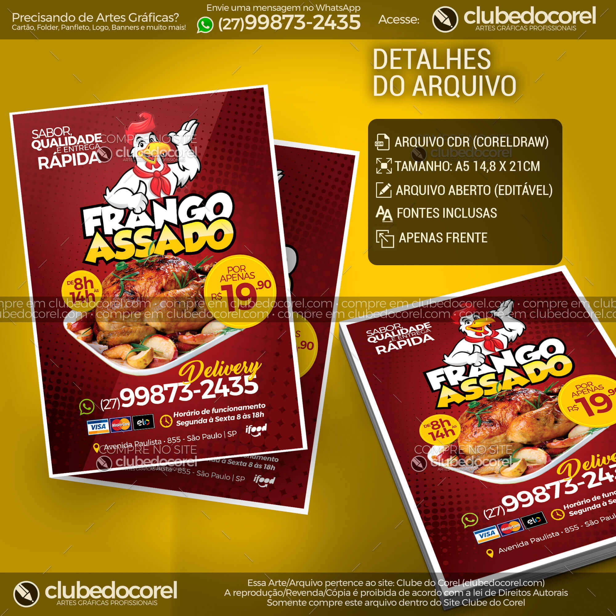 Panfleto - Frango Assado - Modelo Pronto [CDR e PDF]