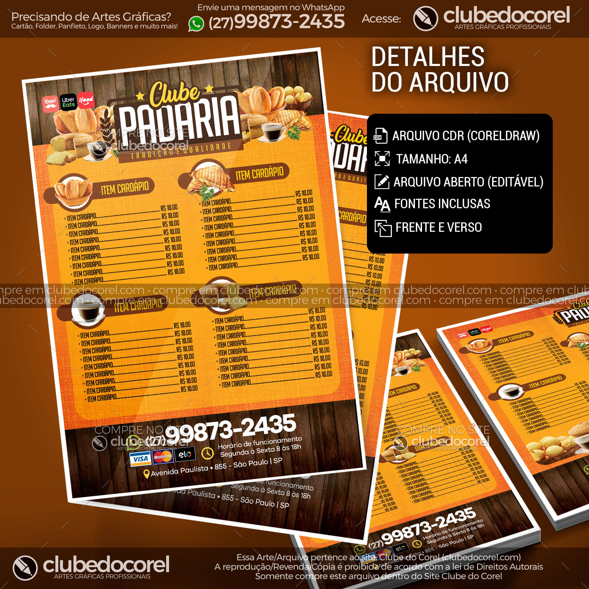 Cardápio - Padaria [CDR e PDF]