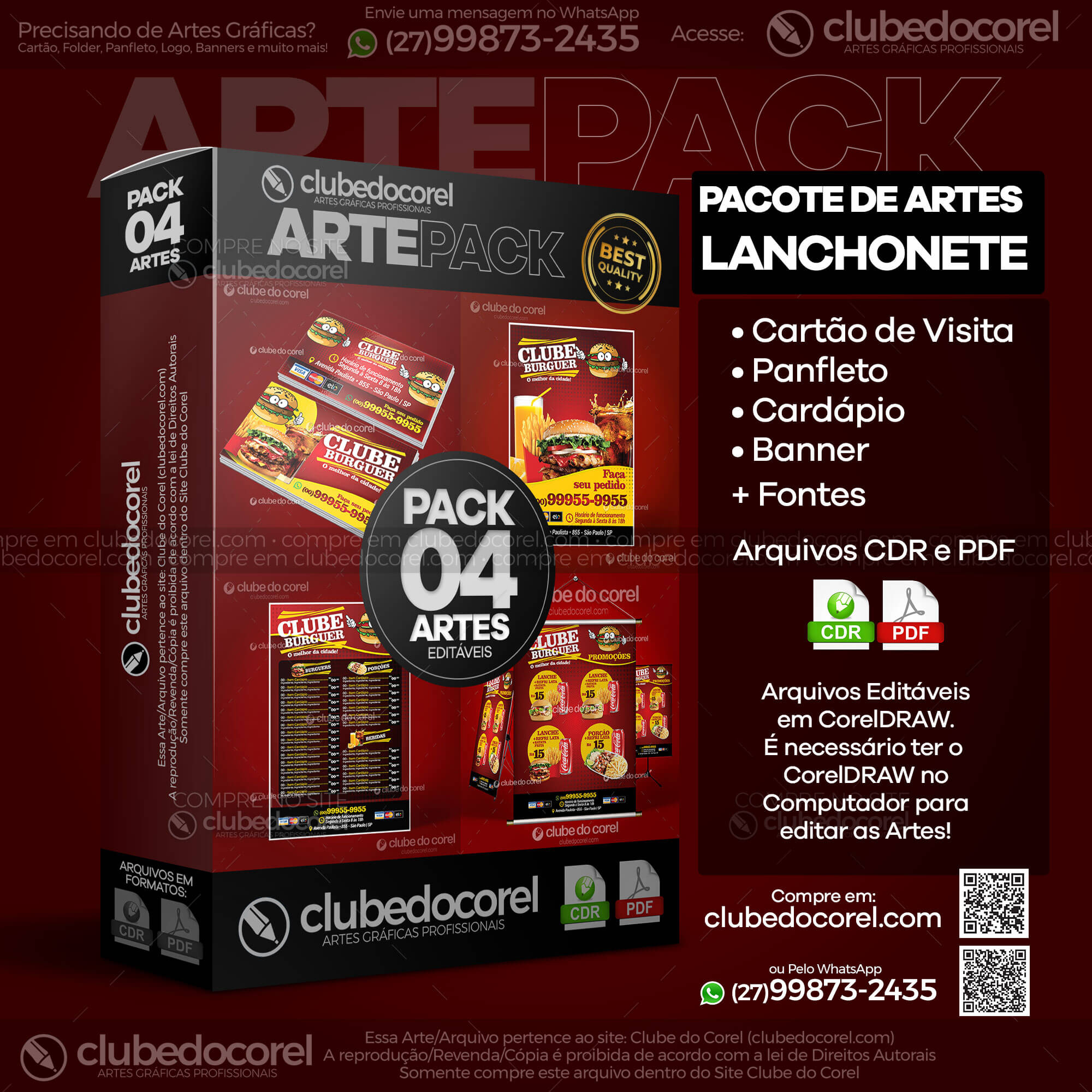 Pacote Artes - Lanchonete [CDR e PDF]