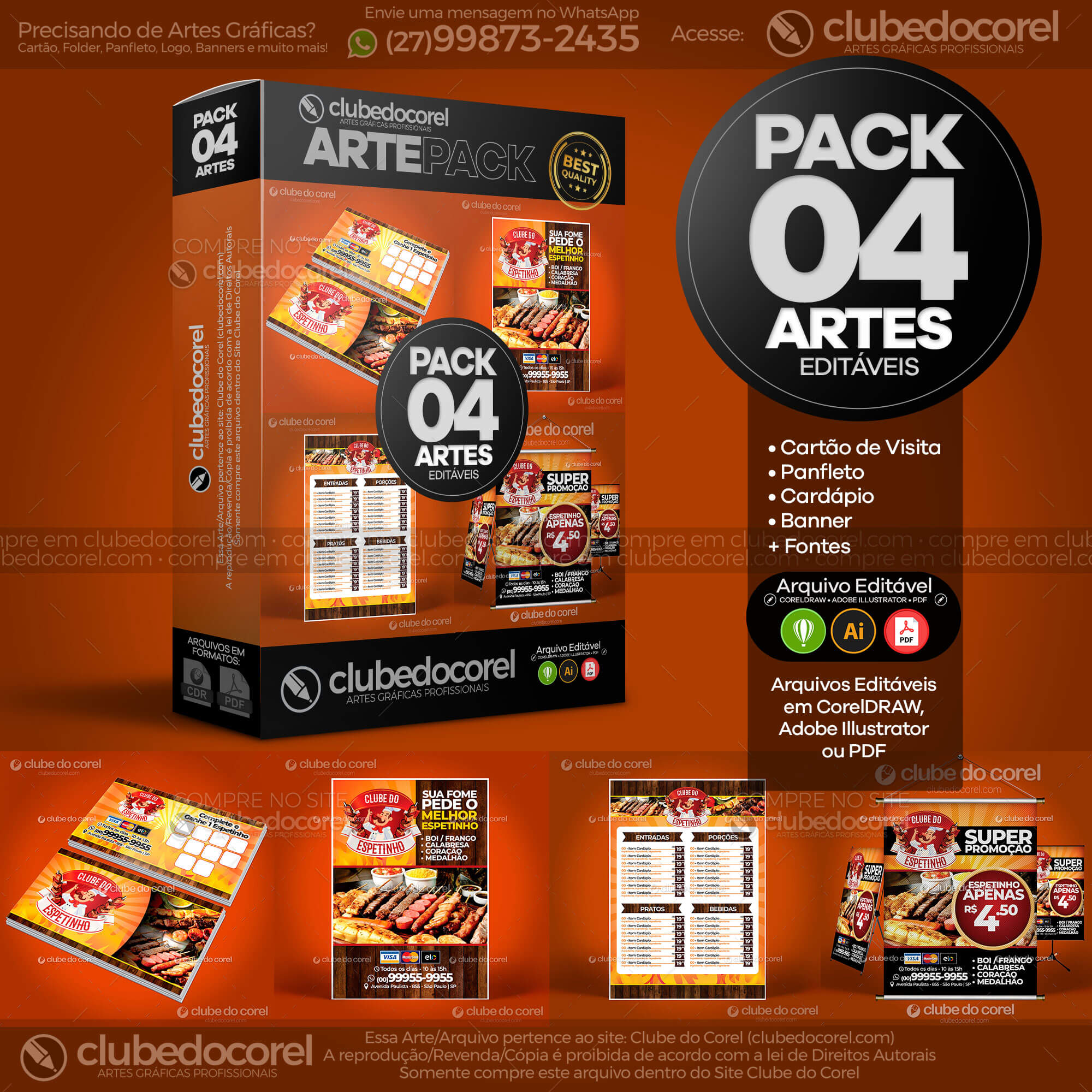 Pacote Artes - Espetinho [CDR / AI / PDF]