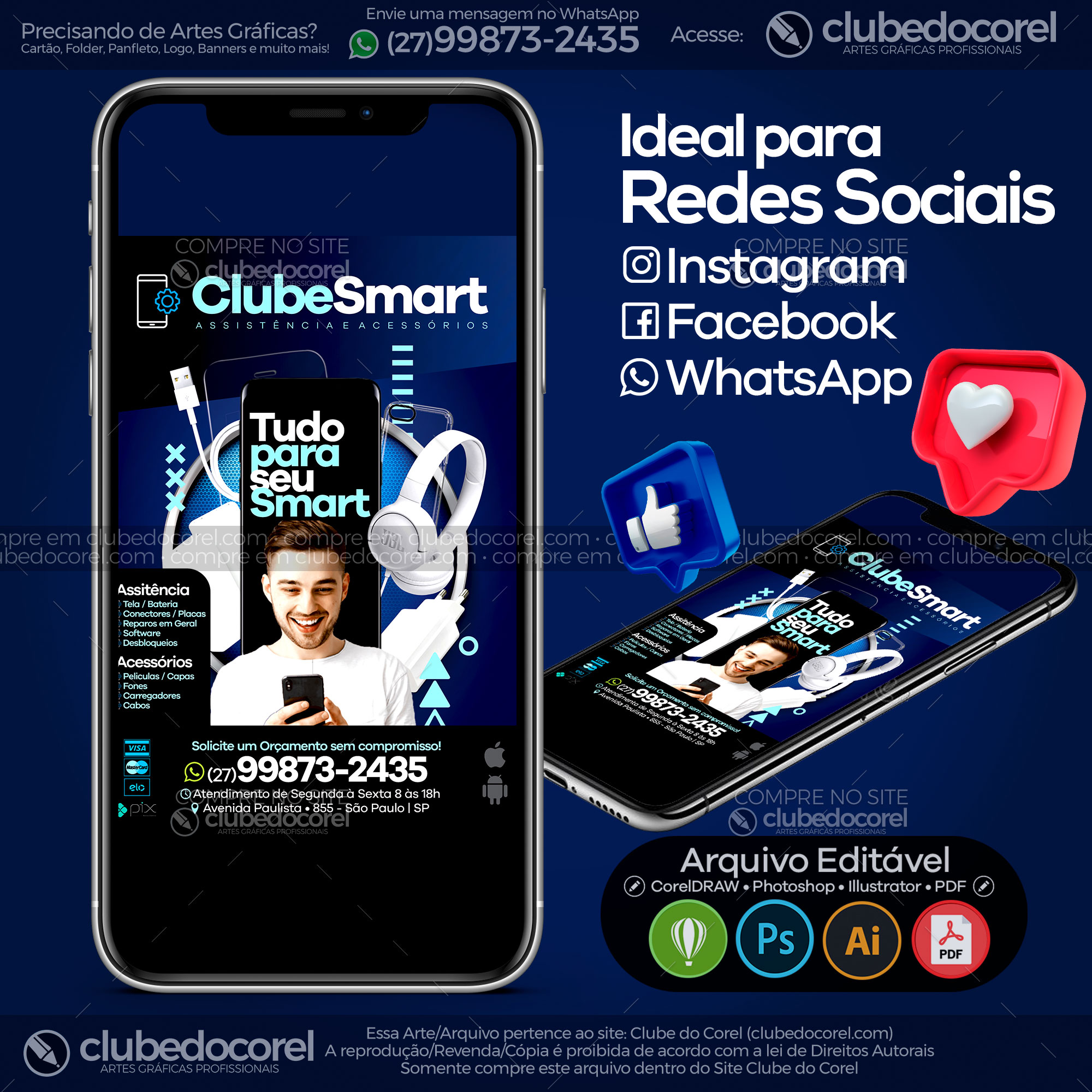 Panfleto Flyer - Smartphone Celular - Assistência e Acessórios - Modelo Editável [CDR AI PDF] #01