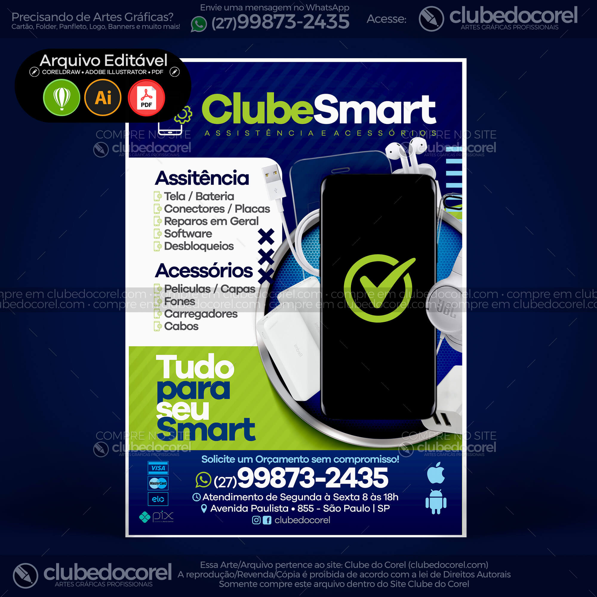 Panfleto Flyer - Smartphone Celular - Assistência e Acessórios - Modelo Editável [CDR AI PDF] #03