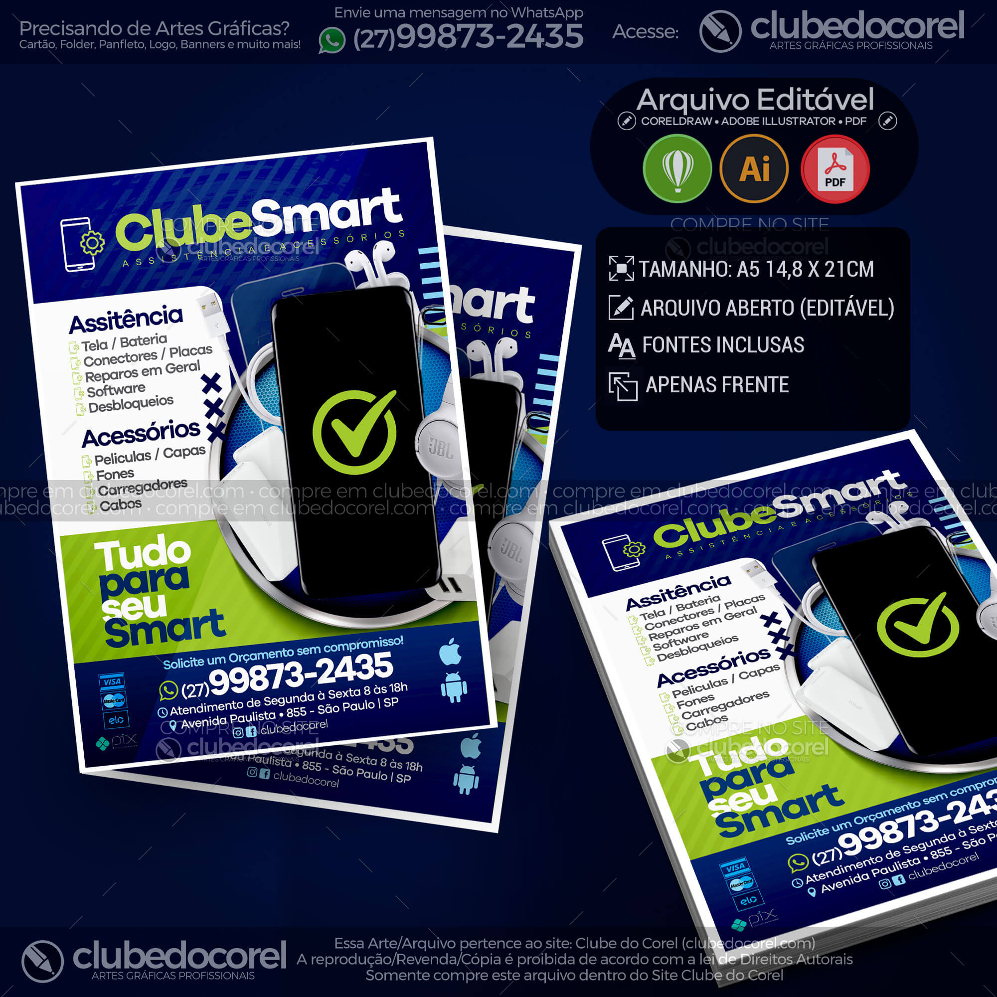 Panfleto Flyer - Smartphone Celular - Assistência e Acessórios - Modelo Editável [CDR AI PDF] #03