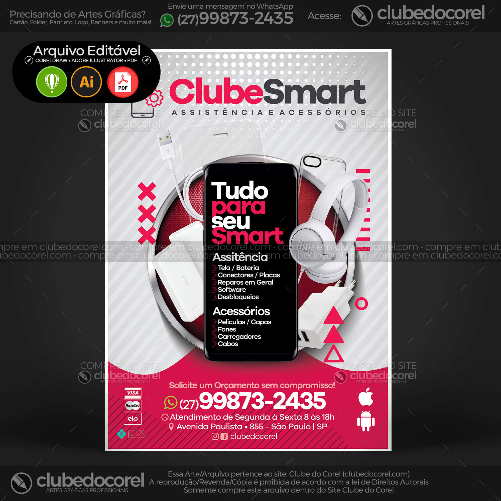 Panfleto Flyer - Smartphone Celular - Assistência e Acessórios - Modelo Editável [CDR AI PDF] #04
