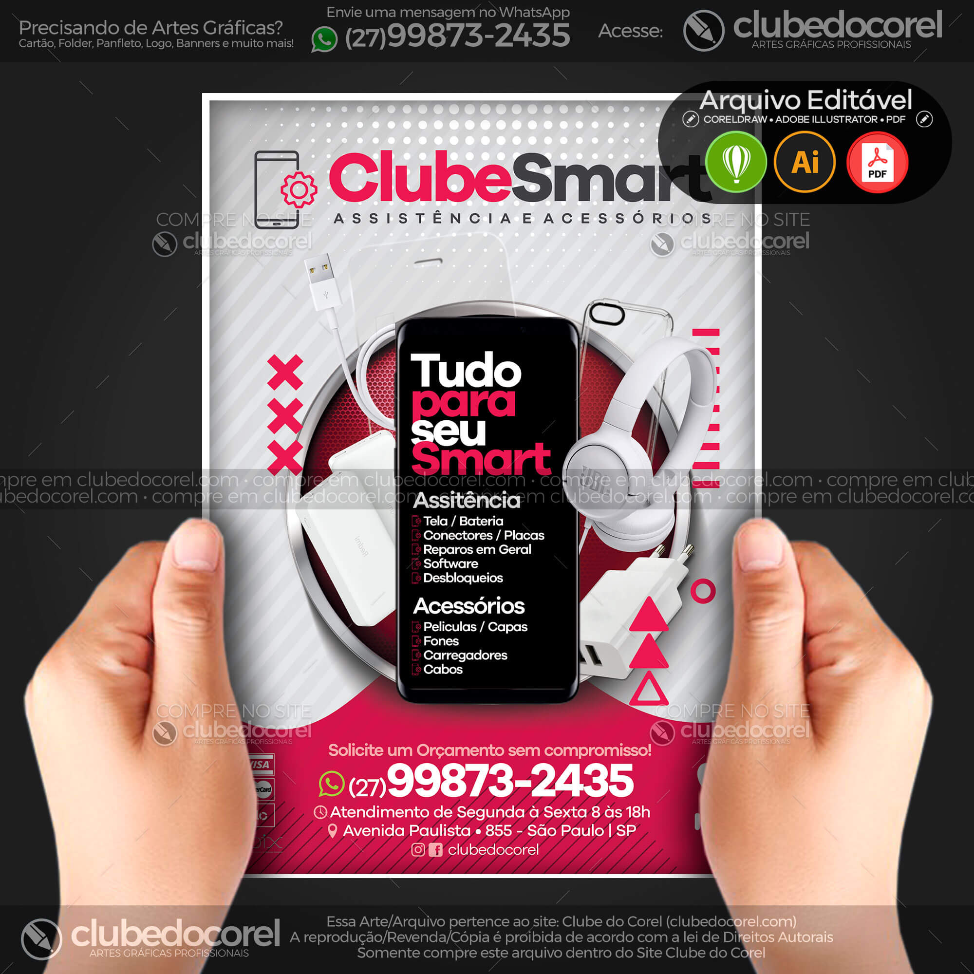Panfleto Flyer - Smartphone Celular - Assistência e Acessórios - Modelo Editável [CDR AI PDF] #04