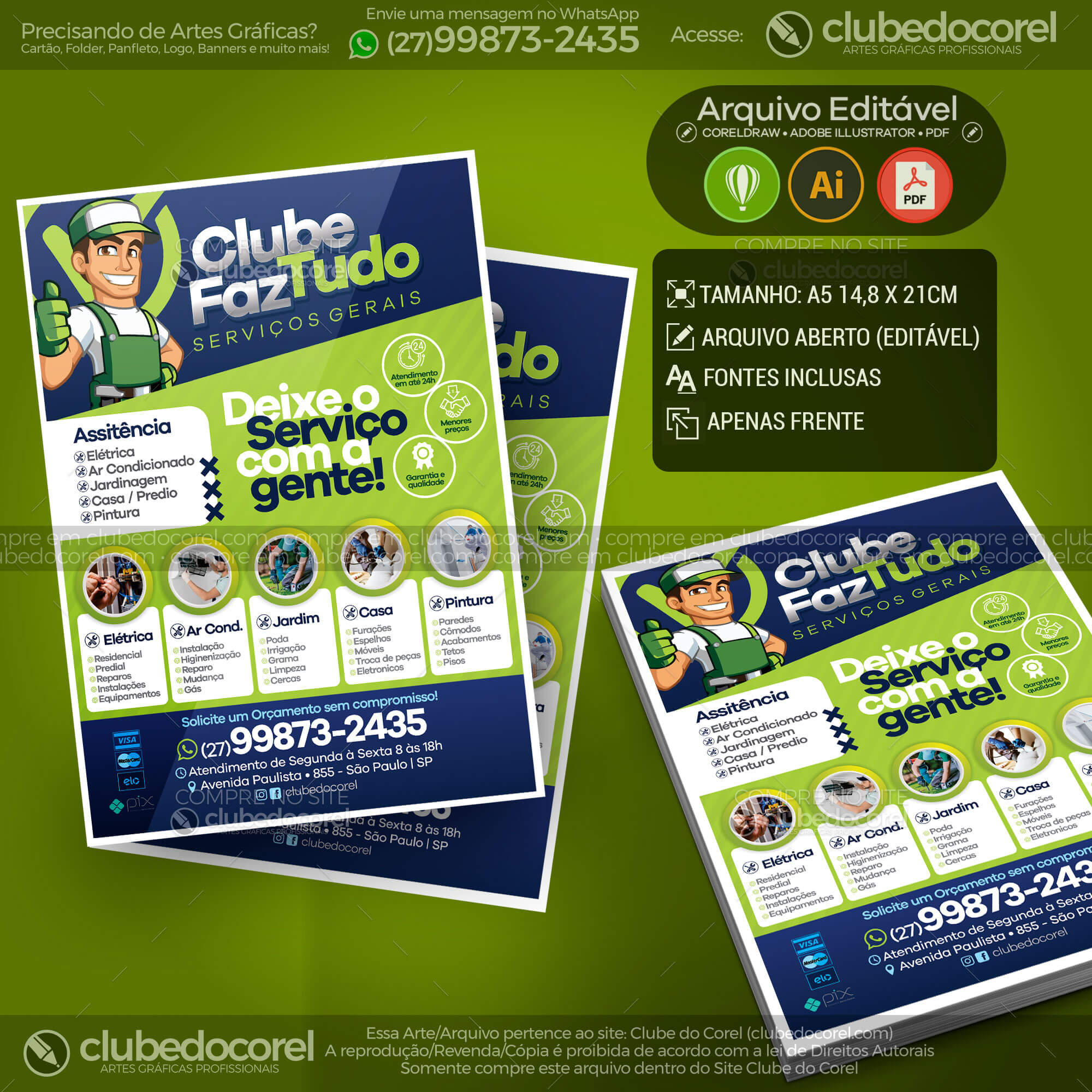 Panfleto Flyer - Faz tudo - Modelo Editável [CDR AI PDF]