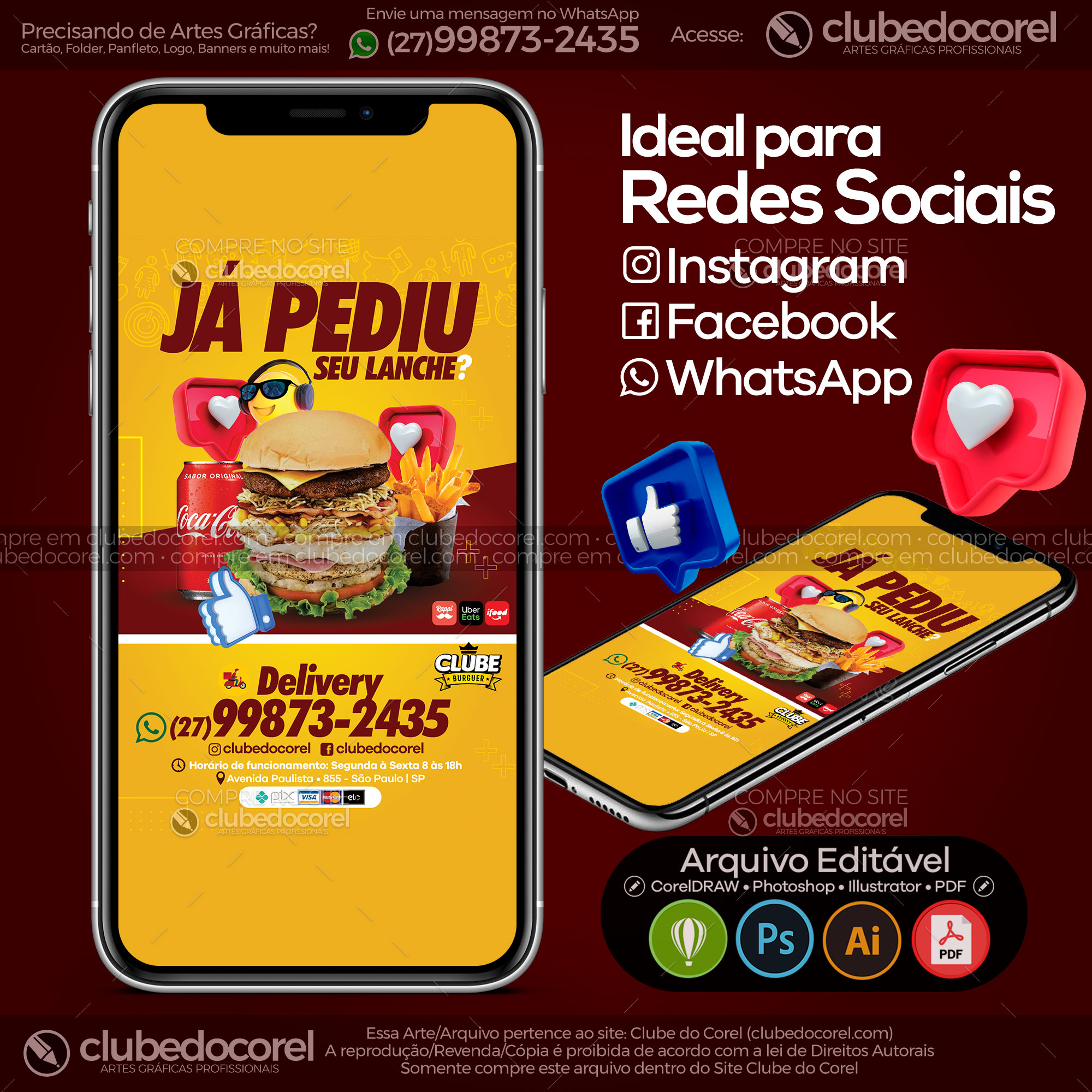 Panfleto Flyer - Hamburguer e Lanches [CDR AI PDF] #04