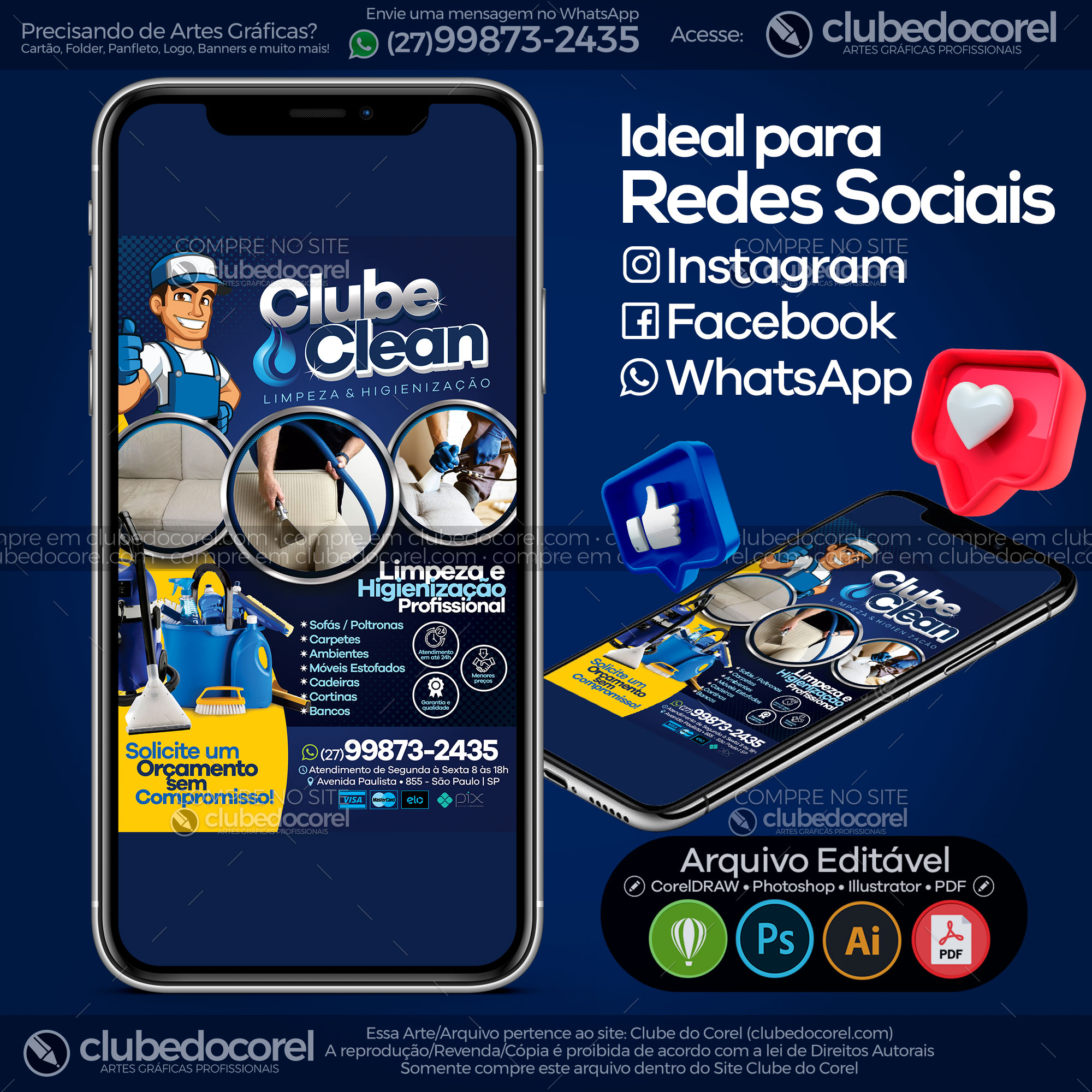 Panfleto Flyer - Limpeza Estofados - Modelo Editável [CDR AI PDF]