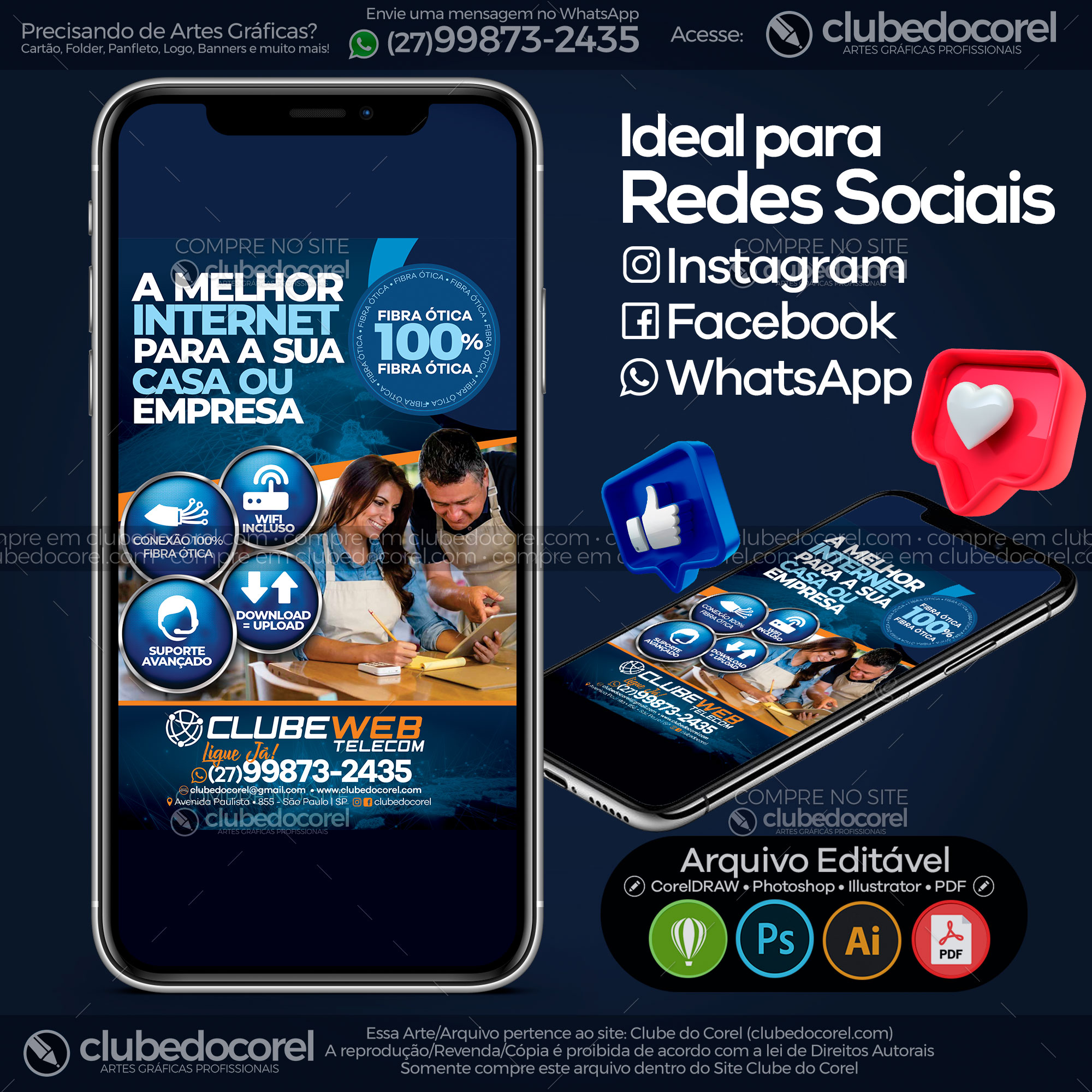 Panfleto Flyer - Provedor Internet - Modelo Editável [CDR AI PDF] #01