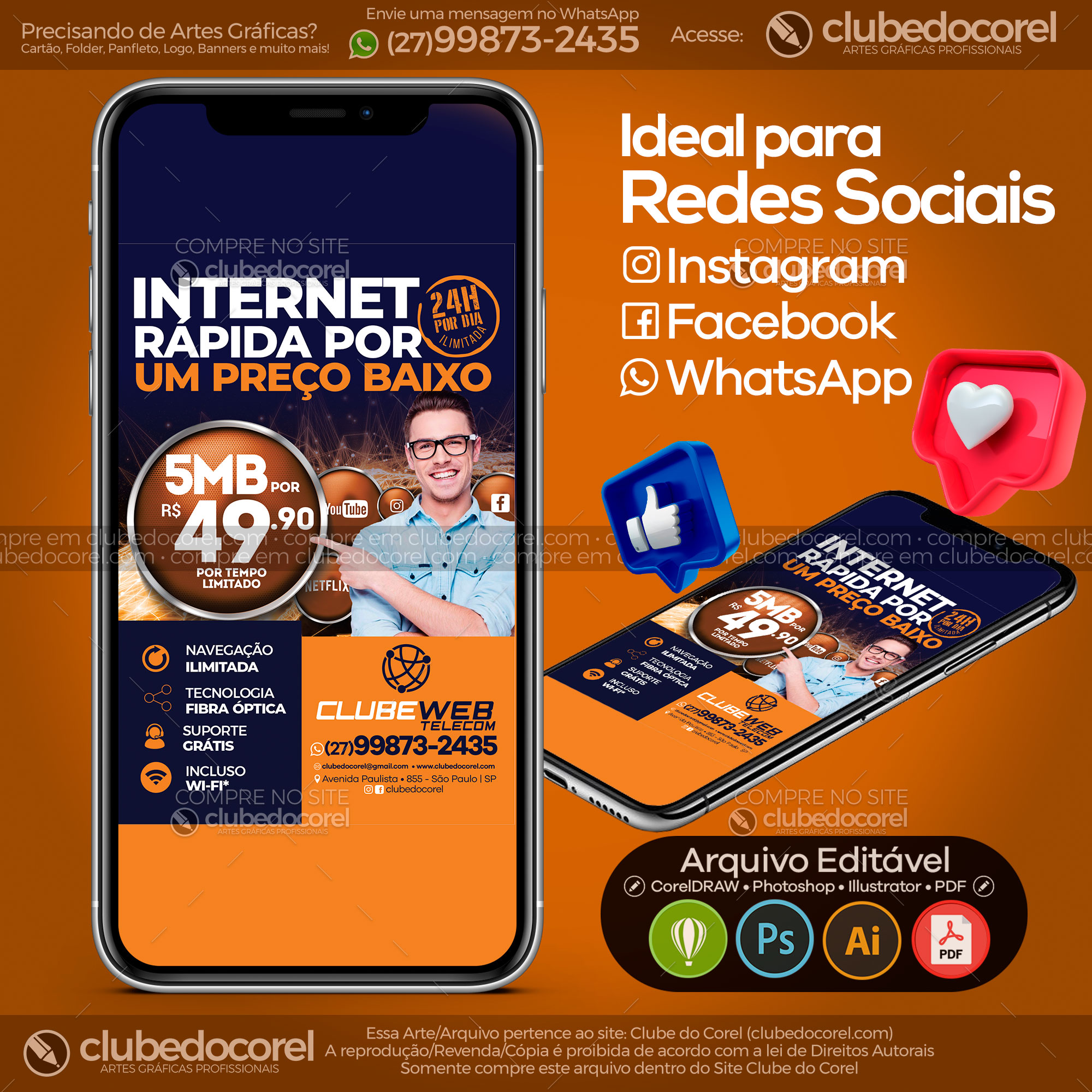 Panfleto Flyer - Provedor Internet - Modelo Editável [CDR AI PDF] #02
