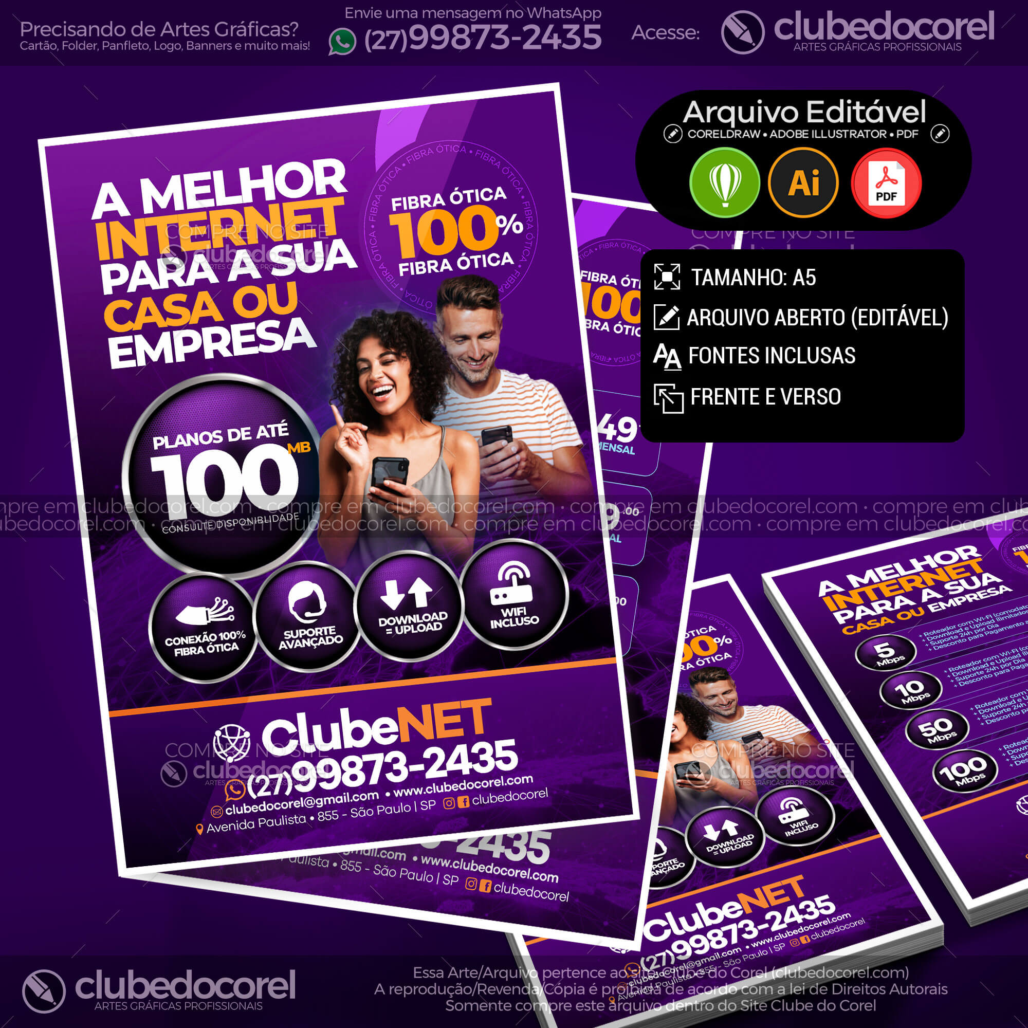 Panfleto Flyer - Provedor Internet - Modelo Editável [CDR AI PDF] #03