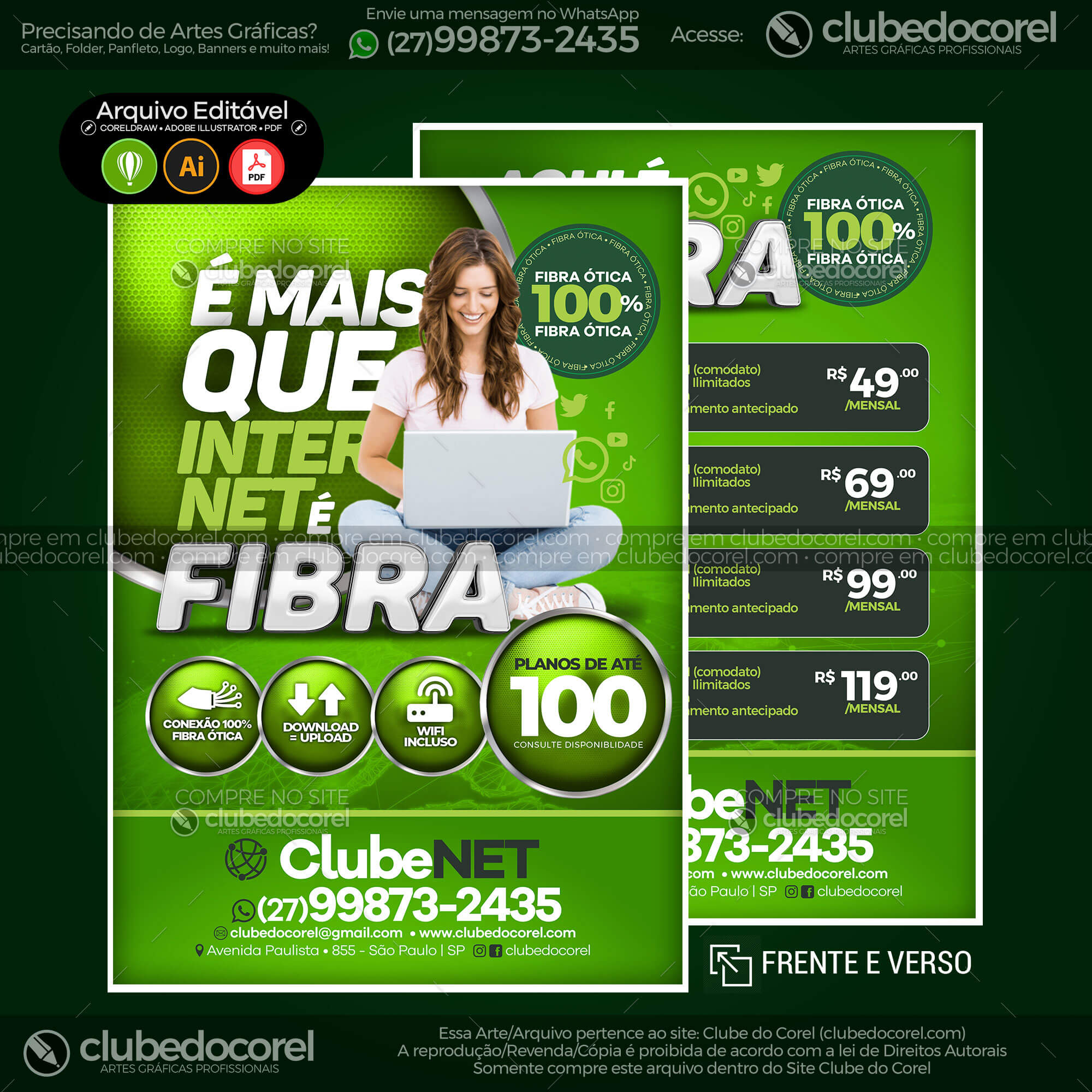 Panfleto Flyer - Provedor Internet - Modelo Editável [CDR AI PDF] #04