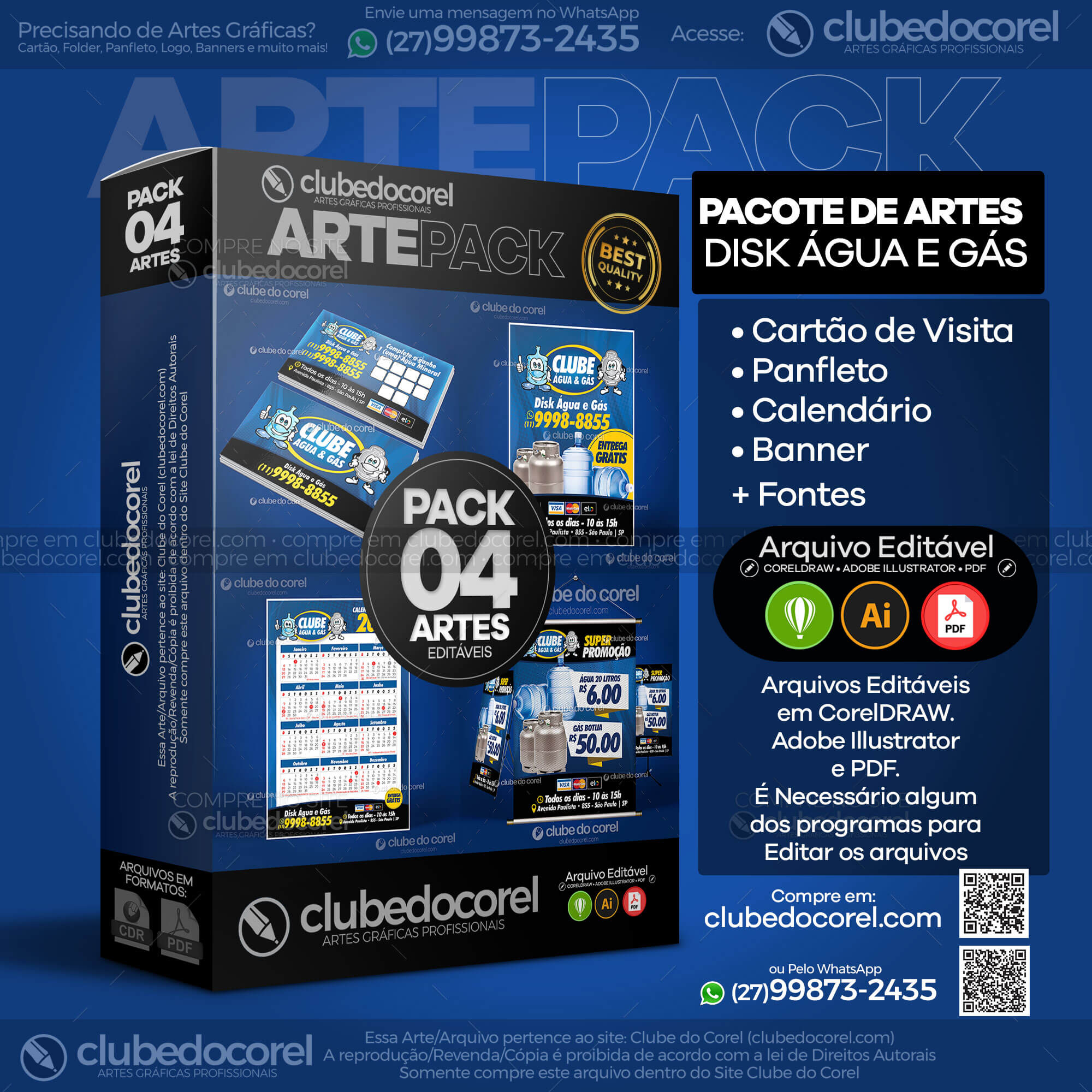 Pacote Artes - Disk Água e Gás [CDR / PDF / AI]