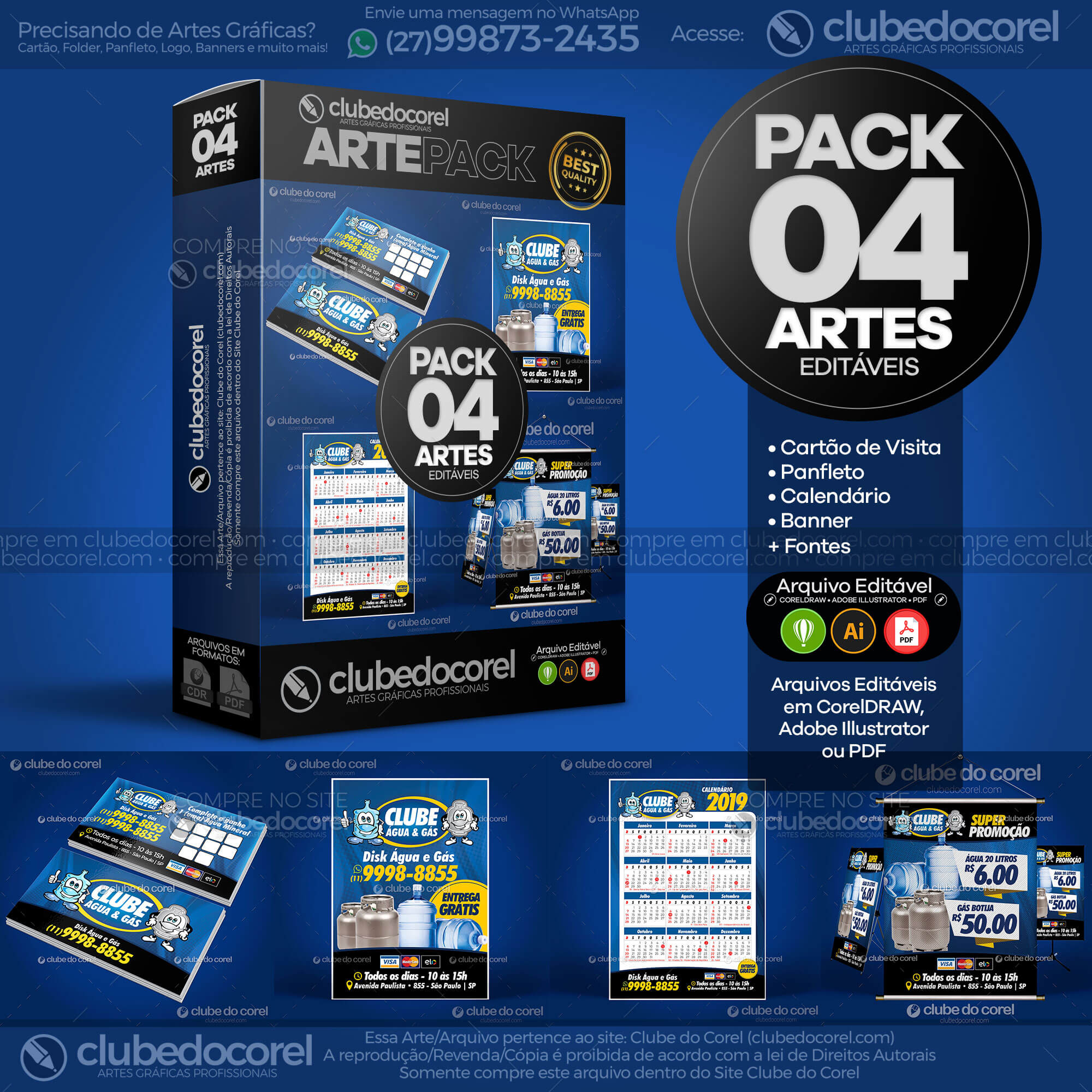 Pacote Artes - Disk Água e Gás [CDR / PDF / AI]