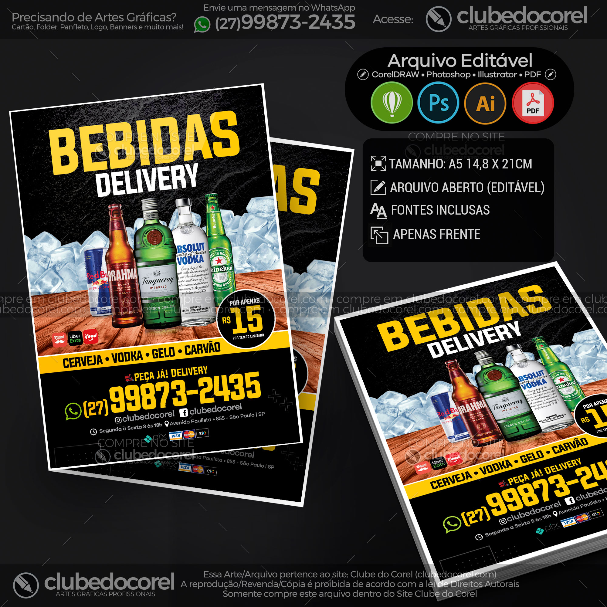 Panfleto Flyer - Delivery Bebidas #03