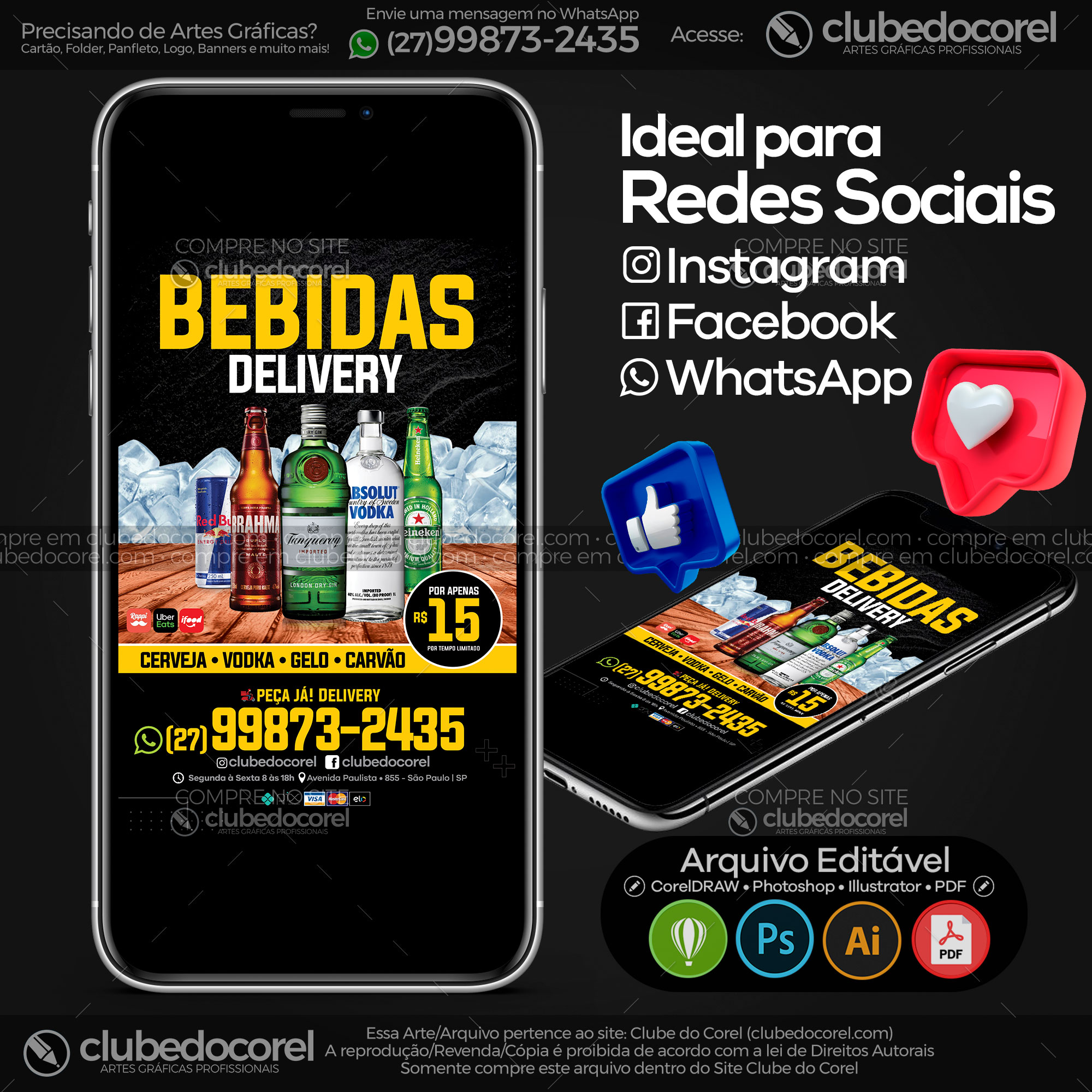 Panfleto Flyer - Delivery Bebidas #03