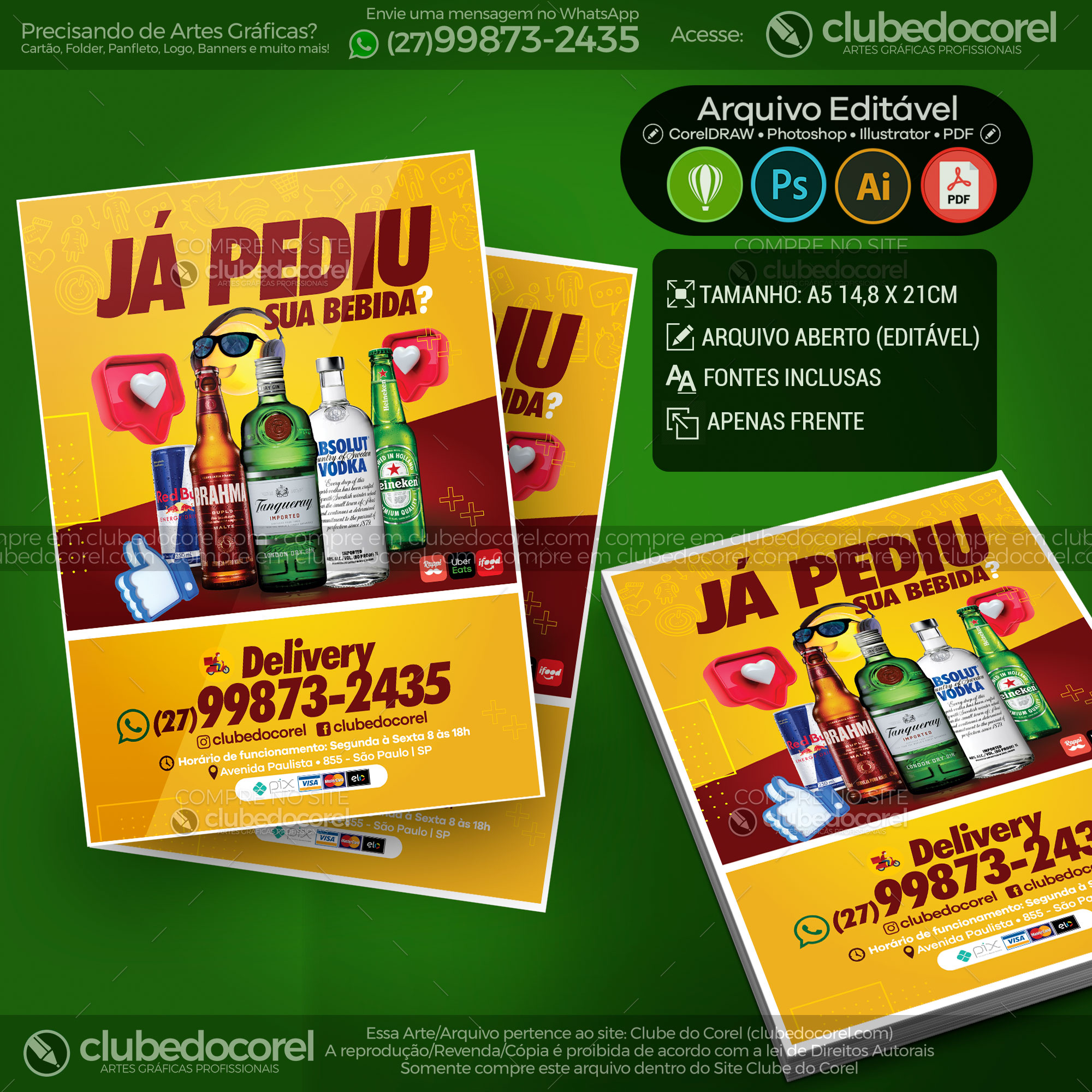 Panfleto Flyer - Delivery Bebidas #04