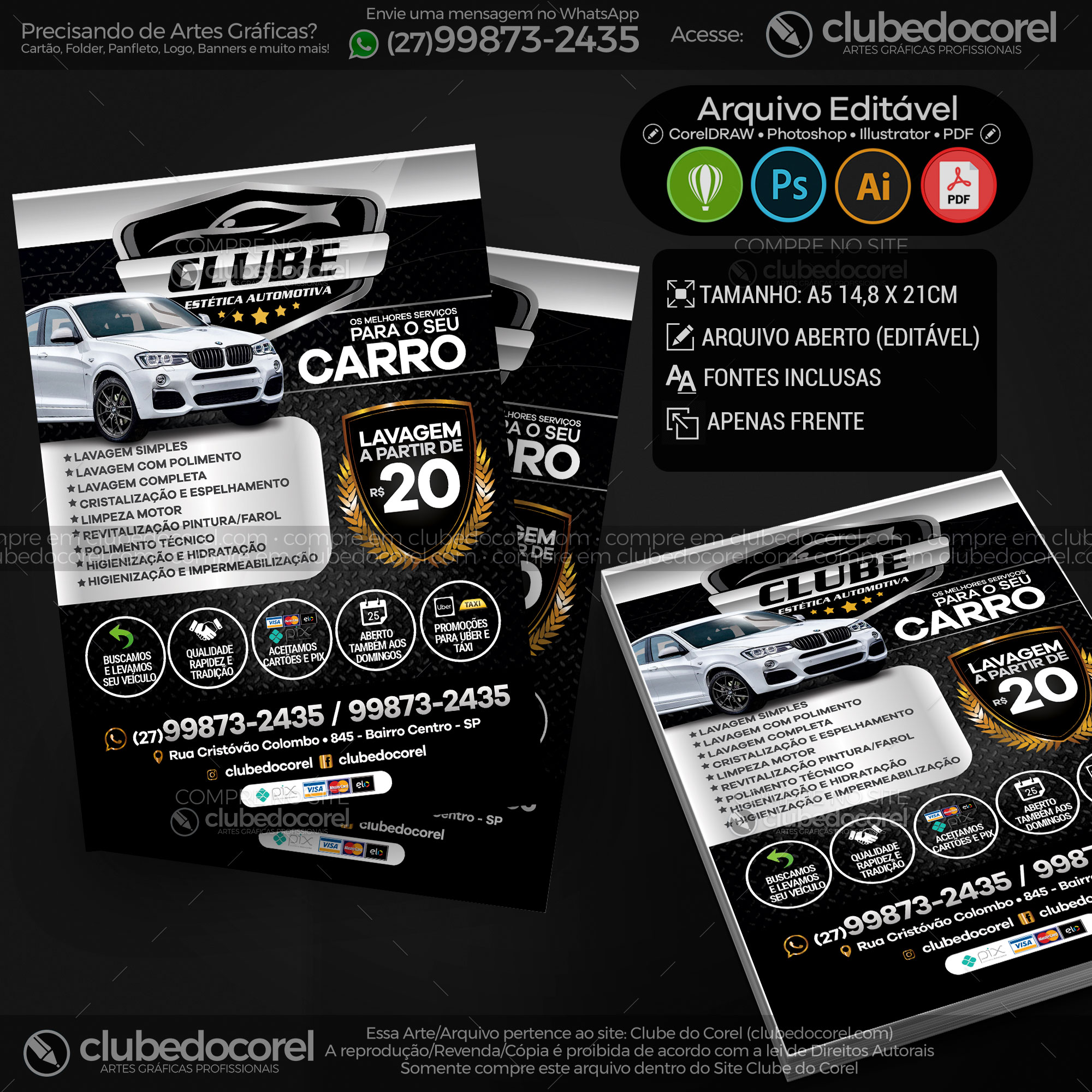 Panfleto Flyer - Lava Jato - Estética Automotiva #01
