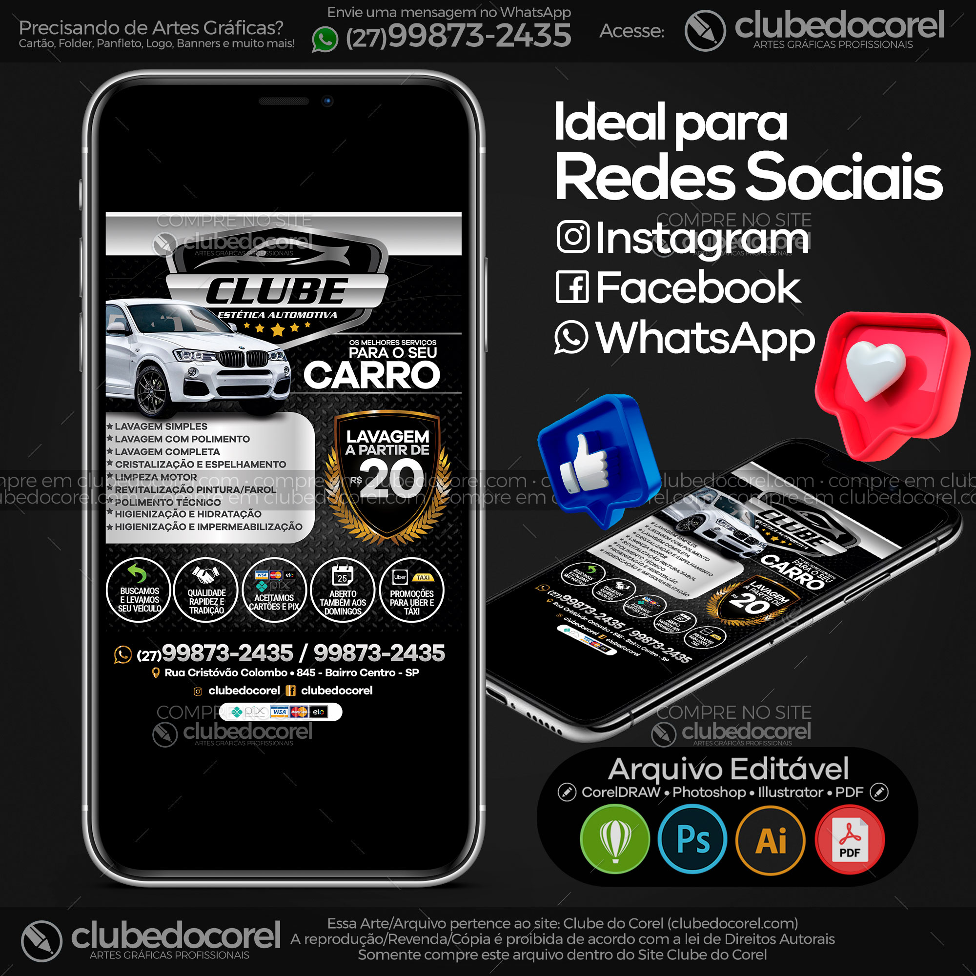 Panfleto Flyer - Lava Jato - Estética Automotiva #01