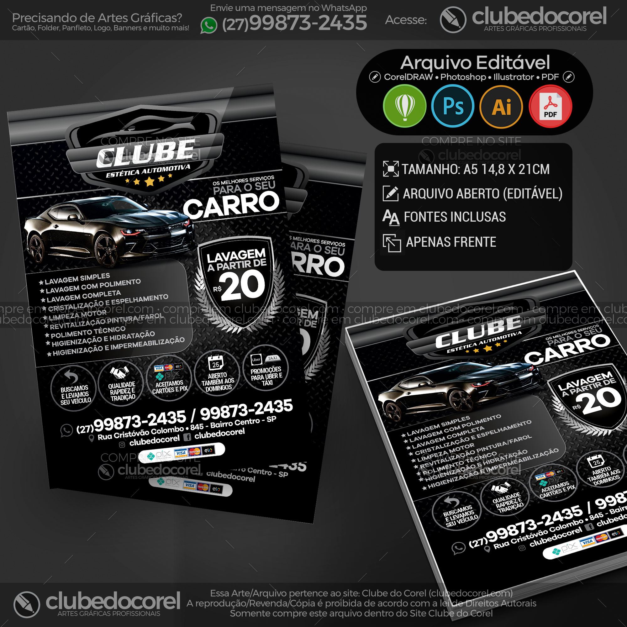 Panfleto Flyer - Lava Jato - Estética Automotiva #04