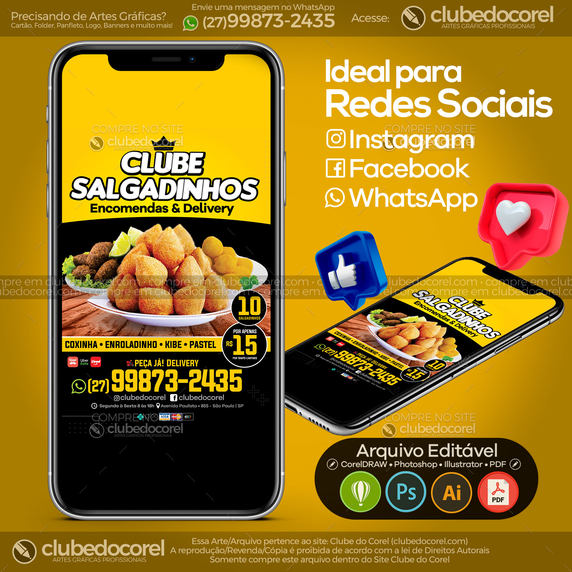 Panfleto Flyer - Salgadinhos [CDR PDF AI]