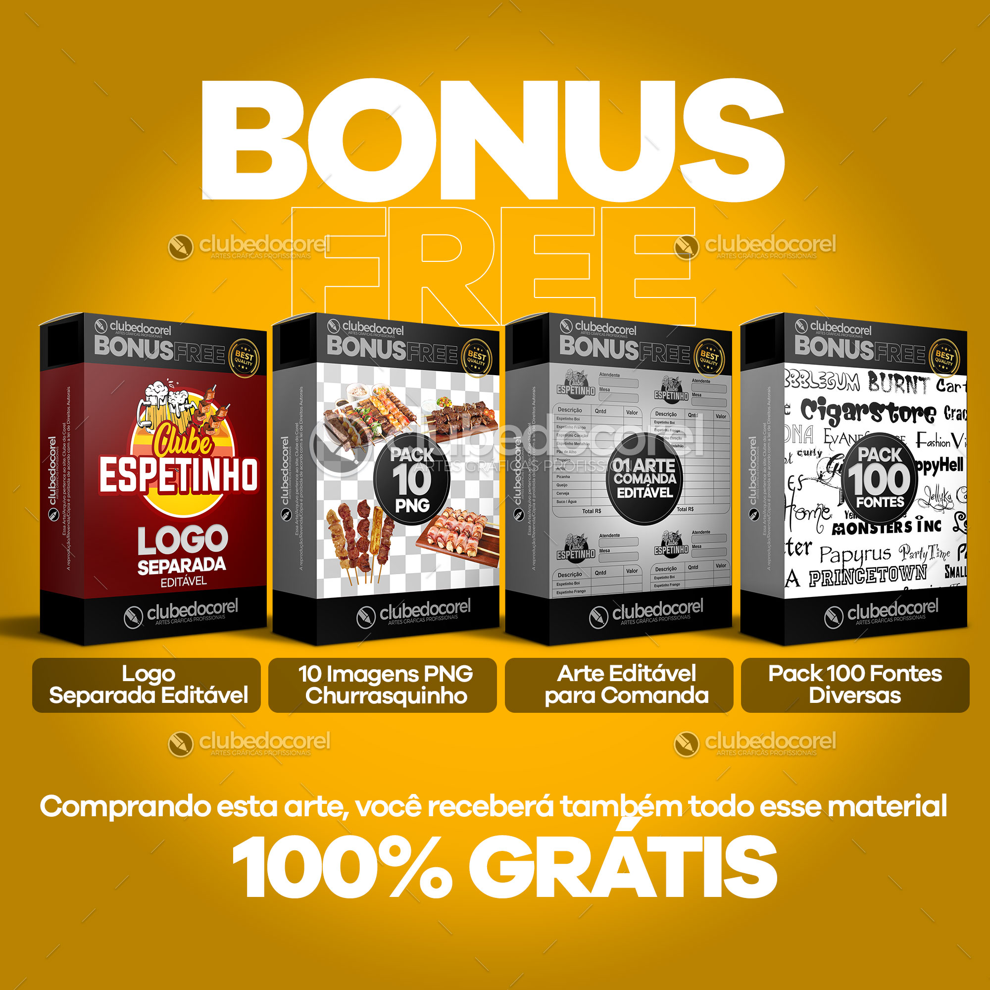 Cardápio Churrasquinho Espetinho Editável #01 + Comanda