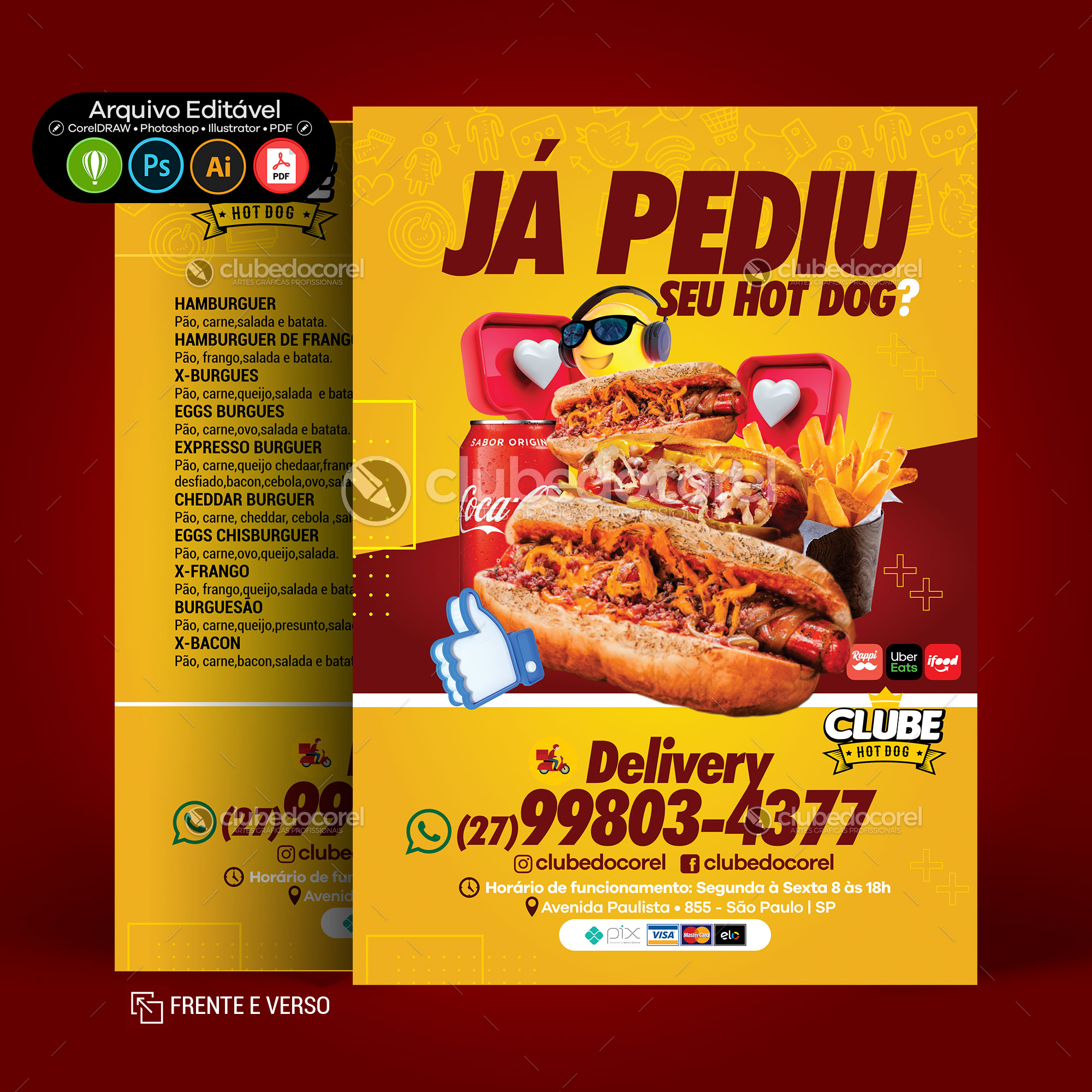 Panfleto / Flyer / Banner / Post / Arte - Hot Dog Gourmet #04