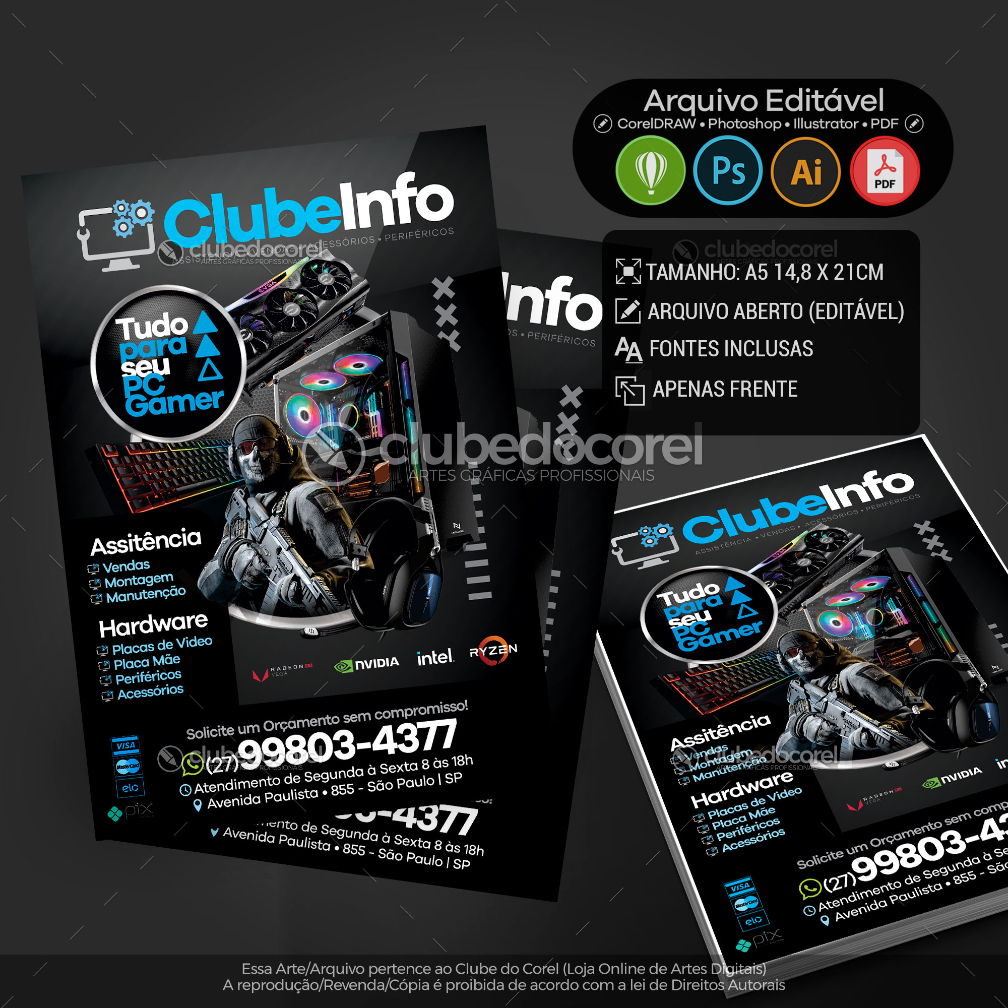 Panfleto / Flyer / Banner / Post / Arte - Informática #01 [CDR PSD AI PDF]