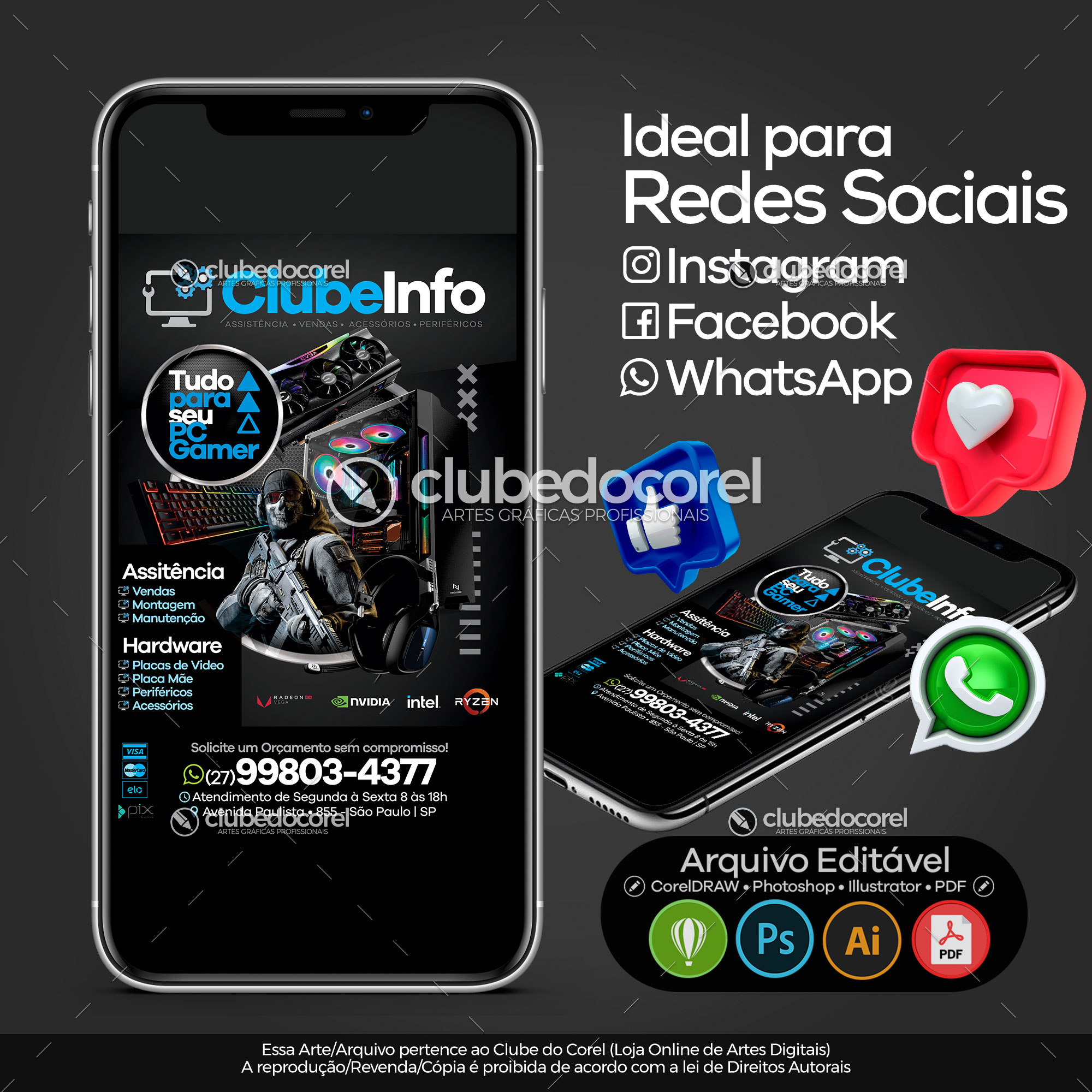 Panfleto / Flyer / Banner / Post / Arte - Informática #01 [CDR PSD AI PDF]