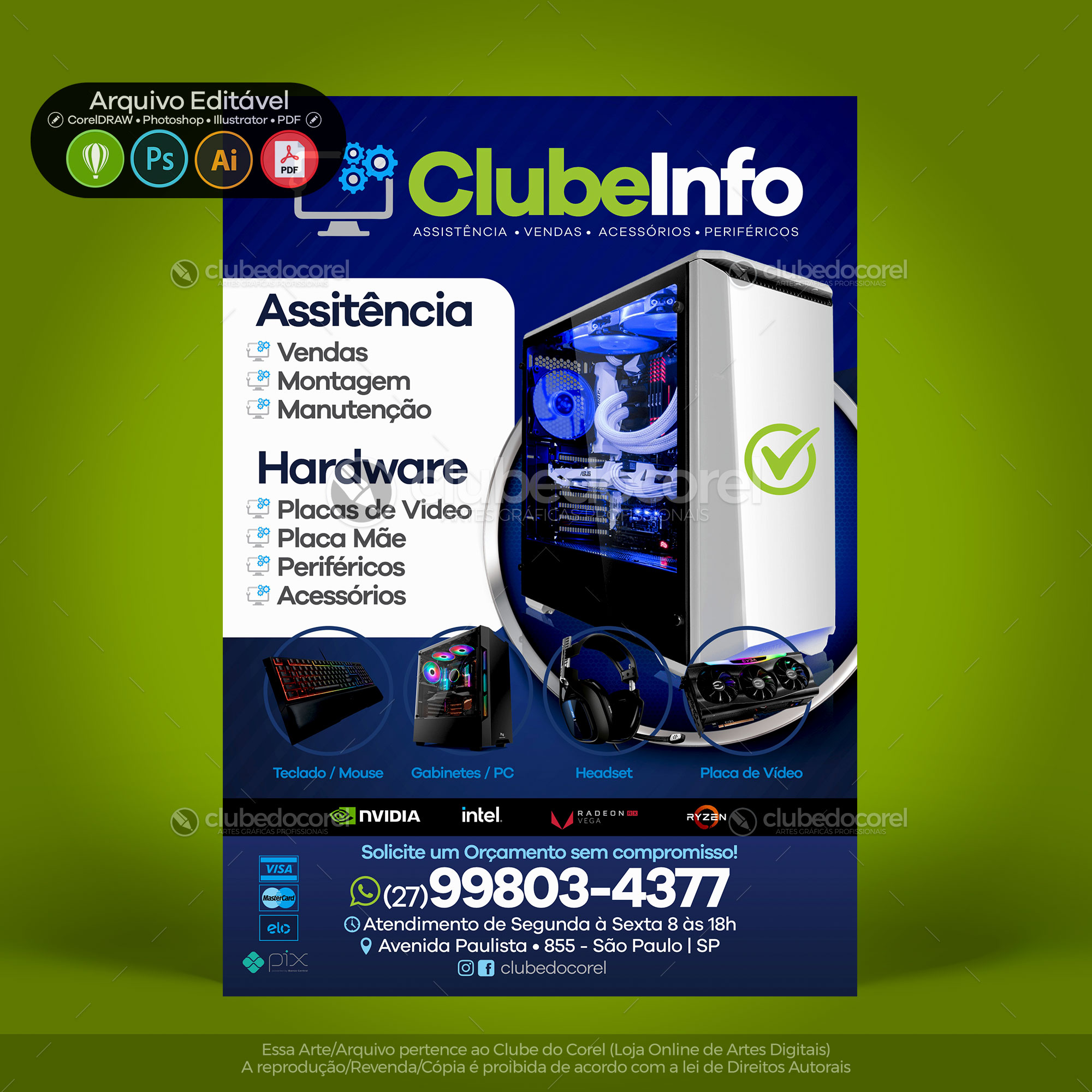 Panfleto / Flyer / Banner / Post / Arte - Informática #02 [CDR PSD AI PDF]
