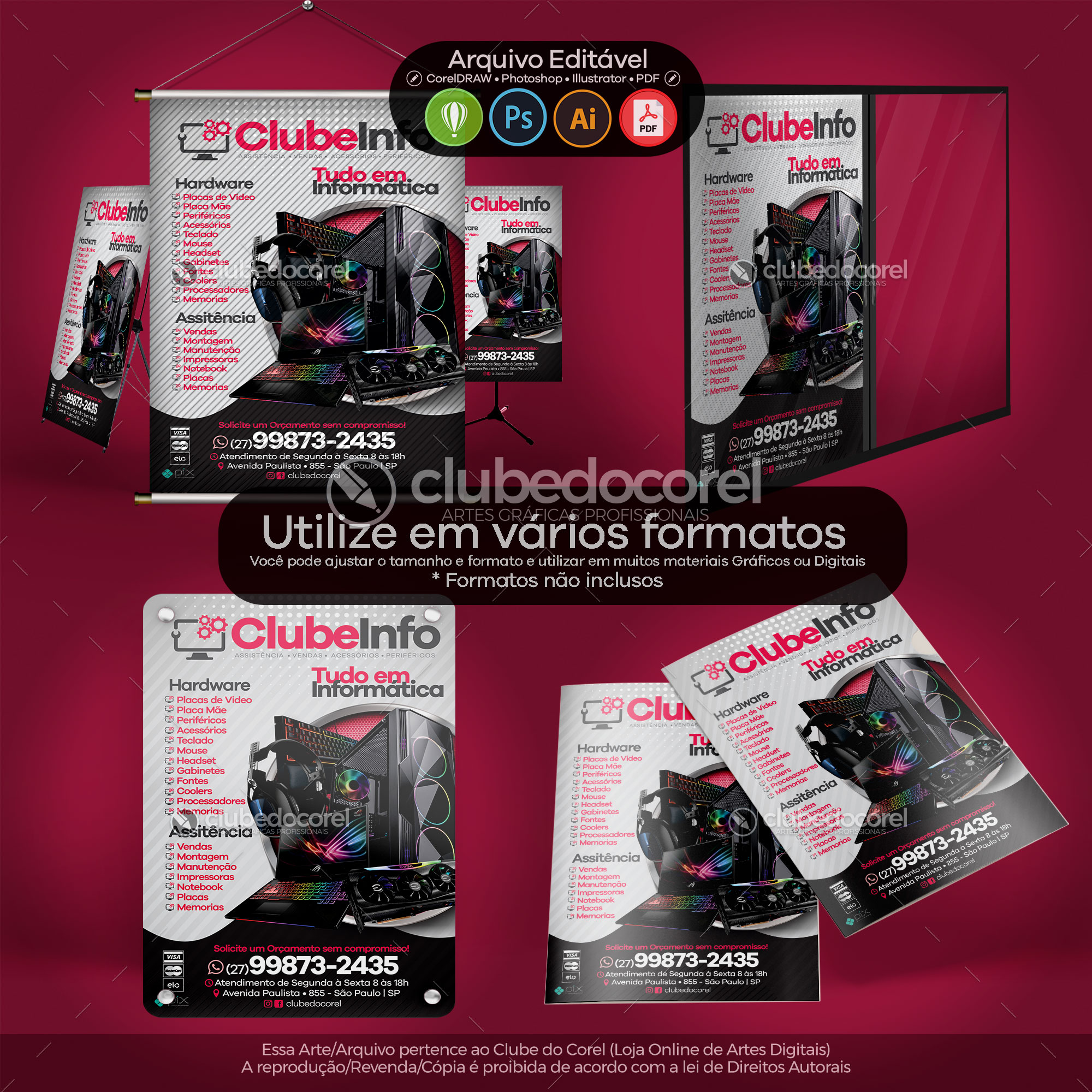 Panfleto / Flyer / Banner / Post / Arte - Informática #03 [CDR PSD AI PDF]