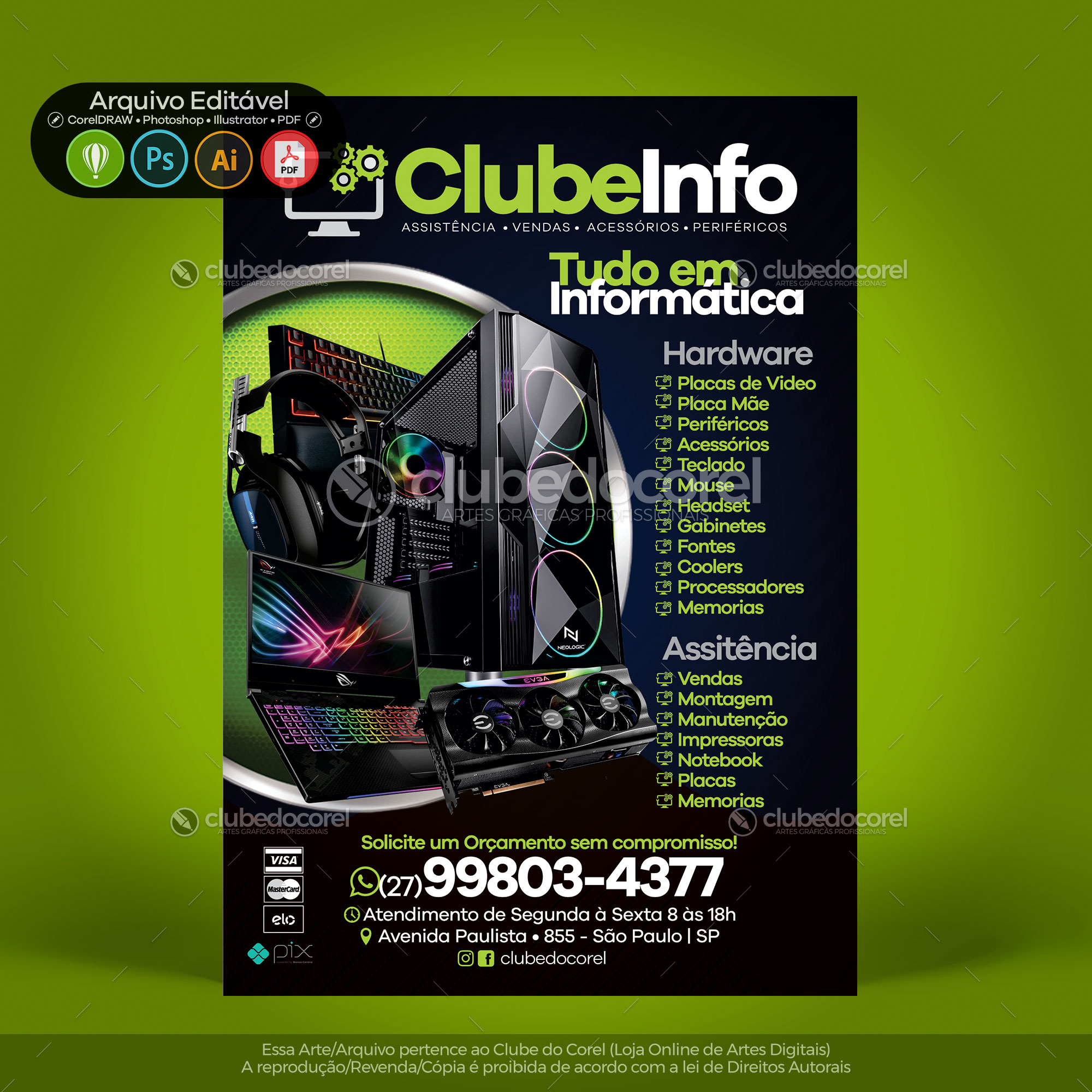 Panfleto / Flyer / Banner / Post / Arte - Informática #04 [CDR PSD AI PDF]