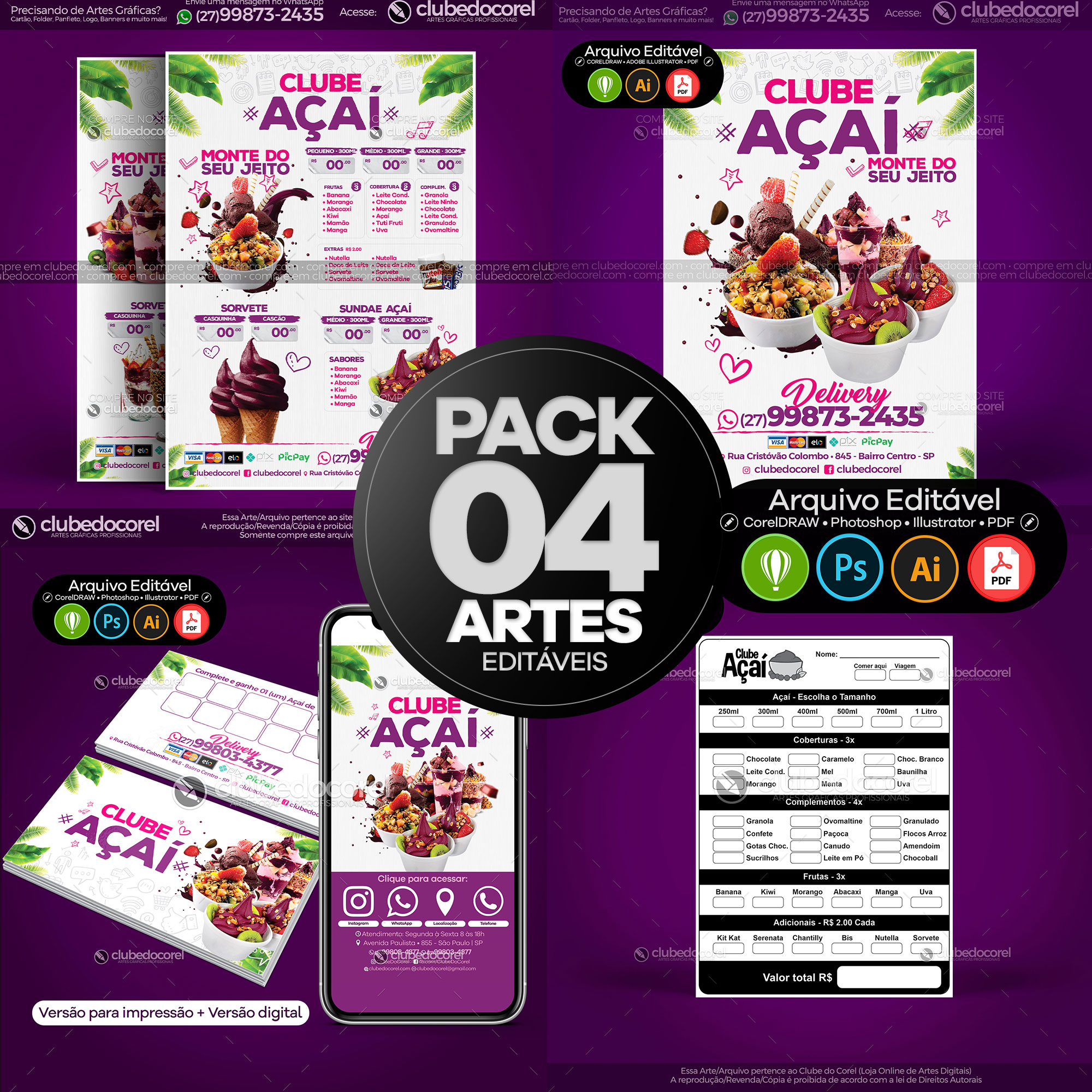 Pacote Artes - Açaí / Açaíteria #01