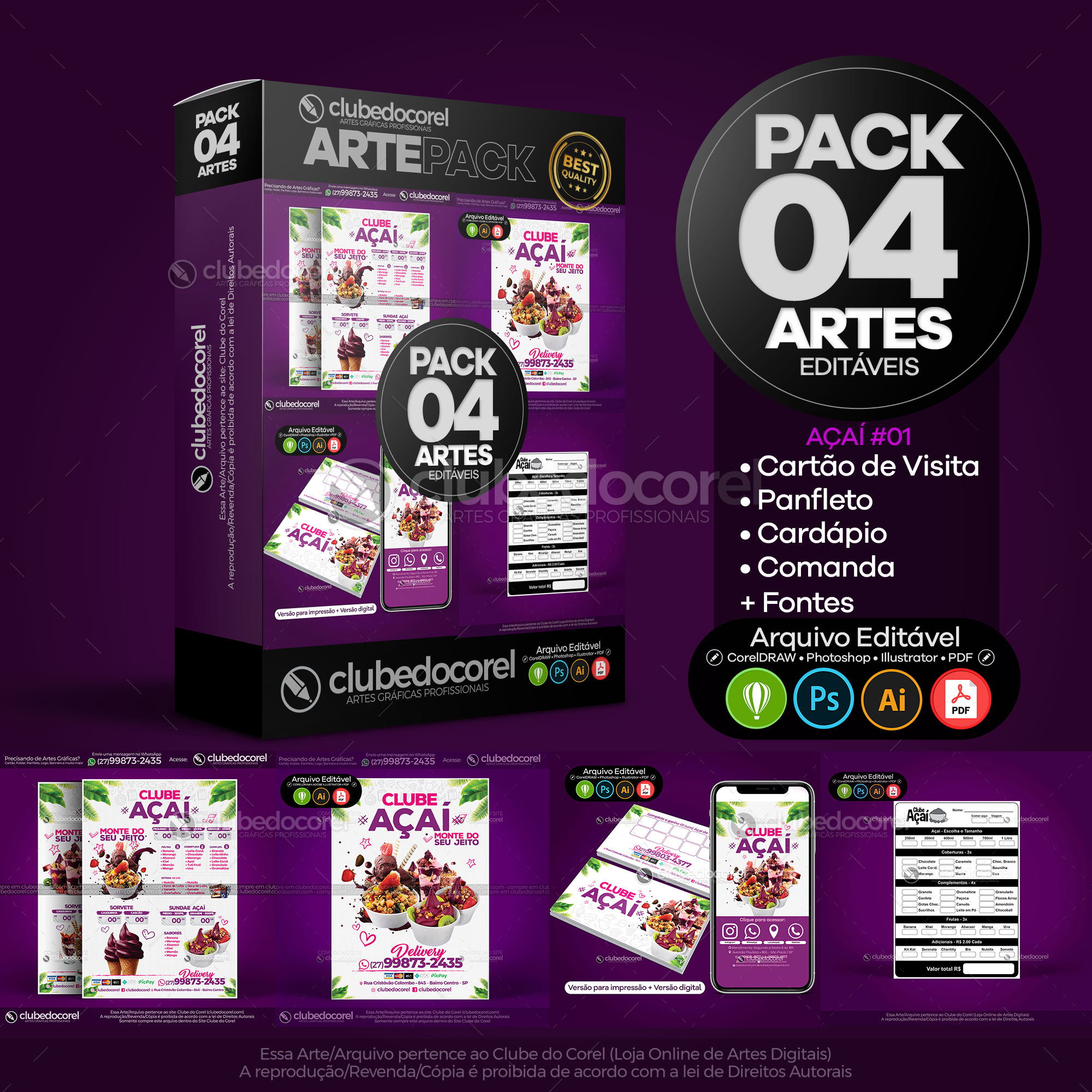 Pacote Artes - Açaí / Açaíteria #01