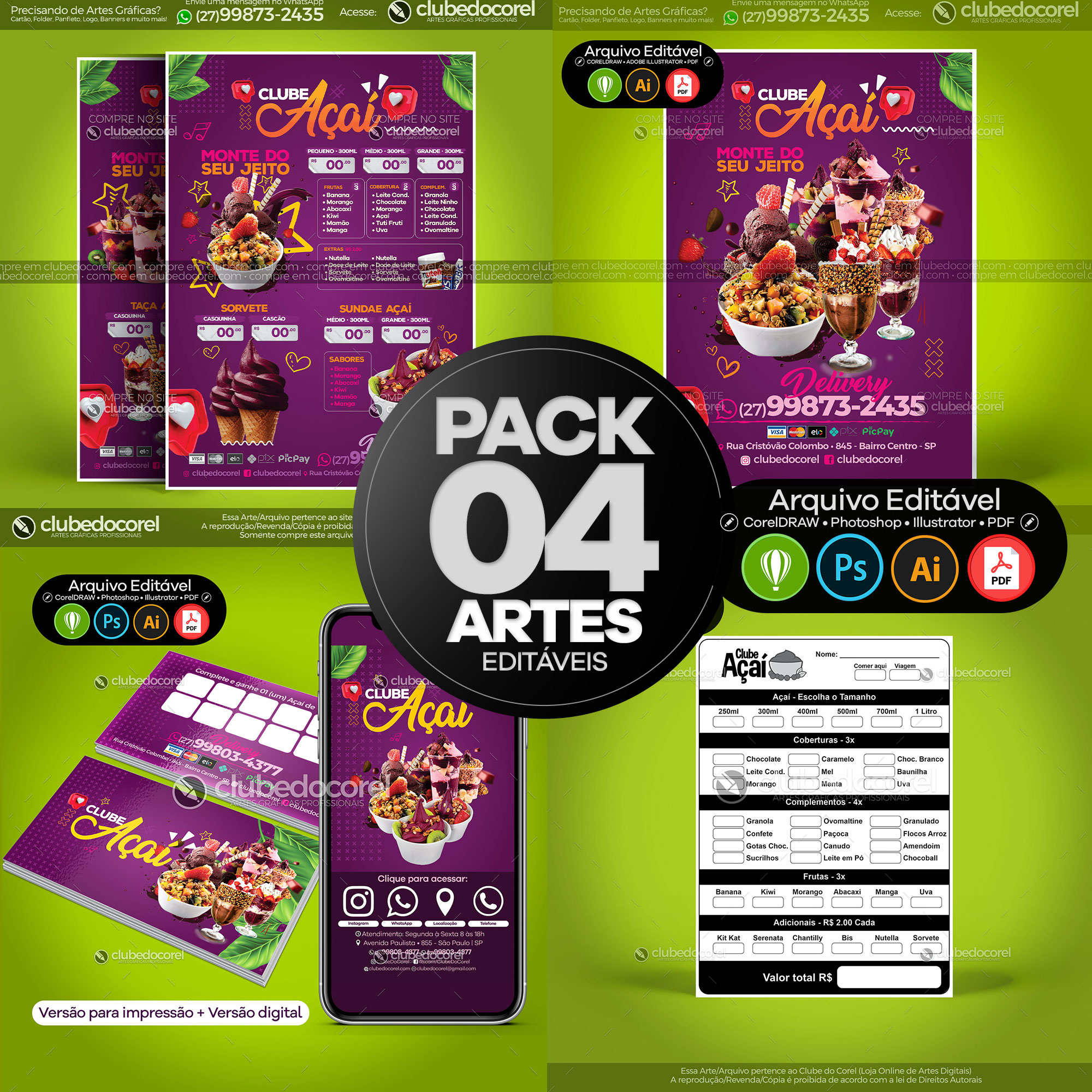 Pacote Artes - Açaí / Açaíteria #02