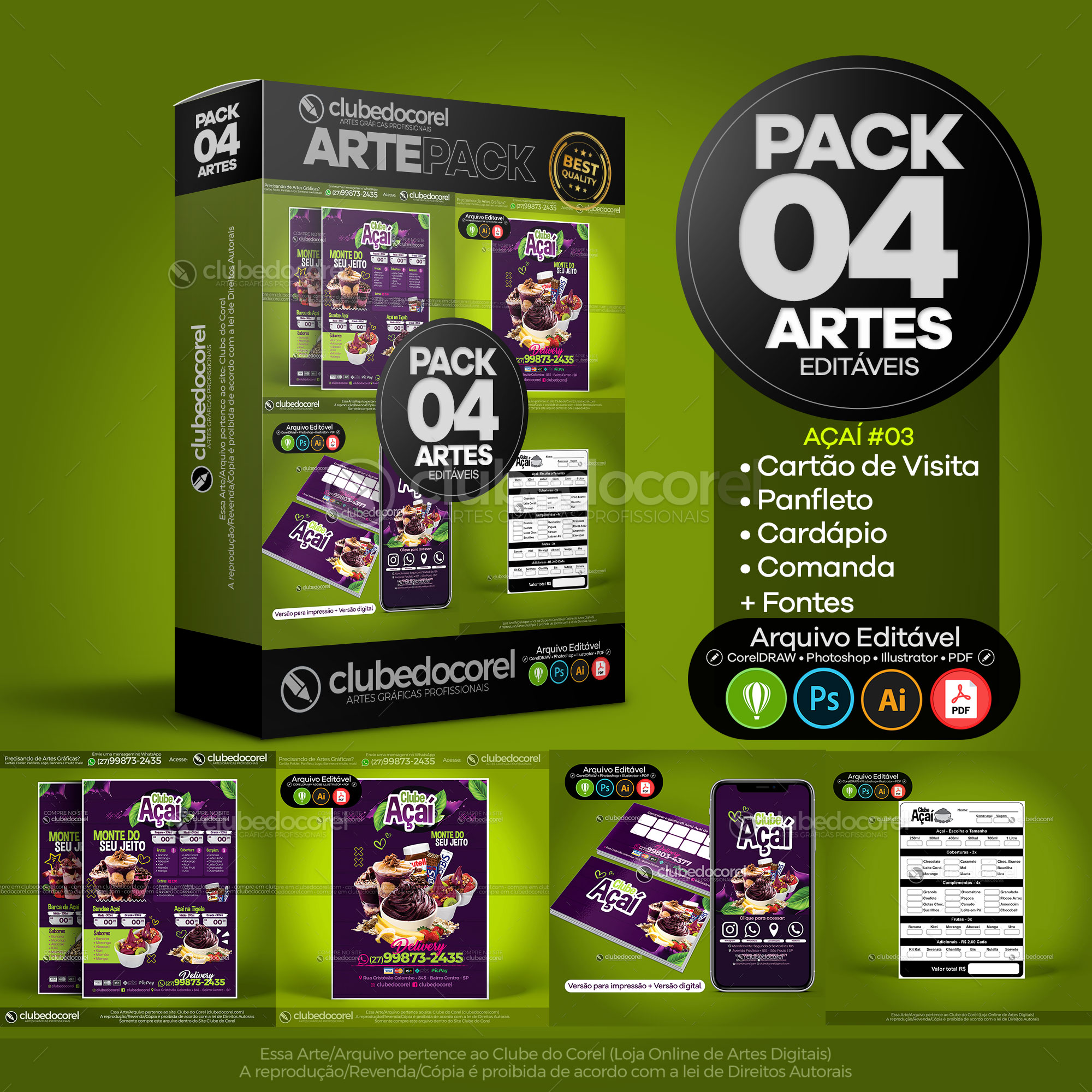 Pacote Artes - Açaí / Açaíteria #03