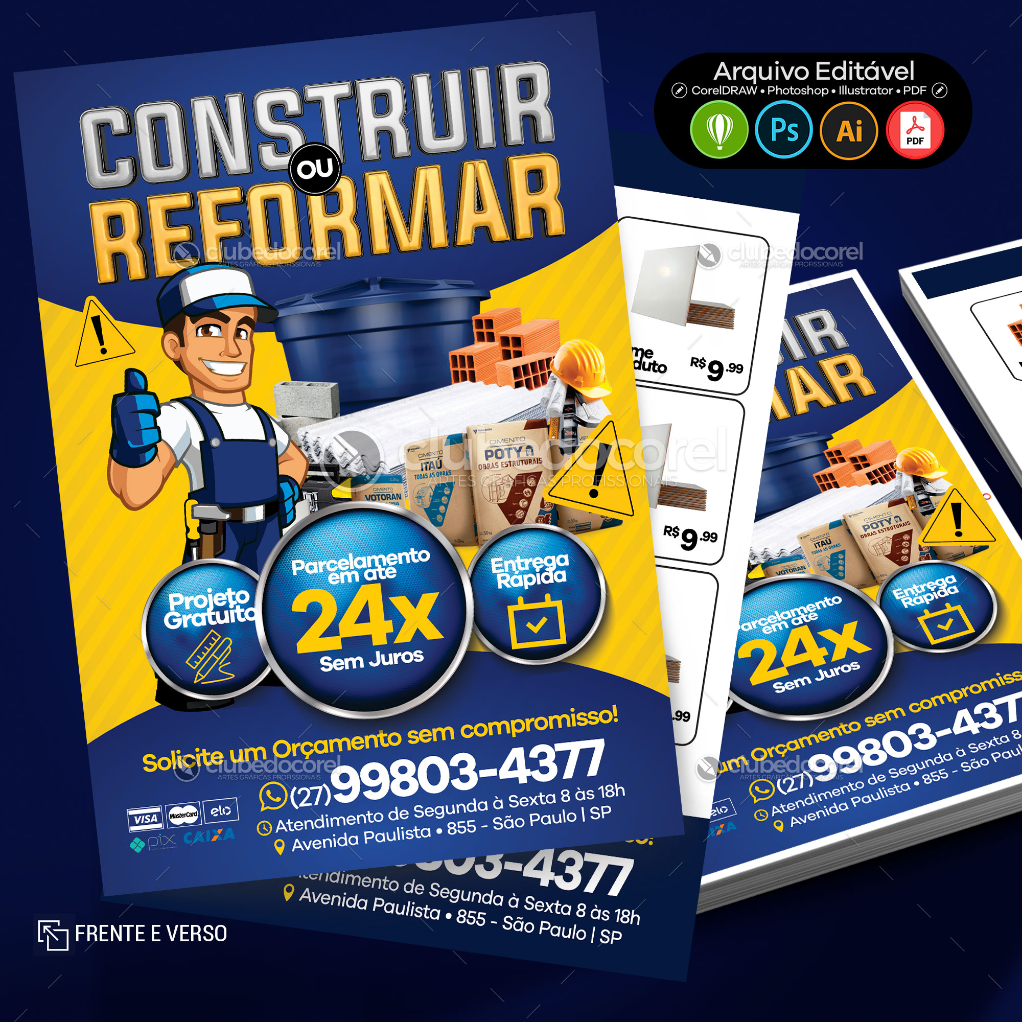 Panfleto / Flyer - Material de Construção #02 [CDR PSD AI PDF]