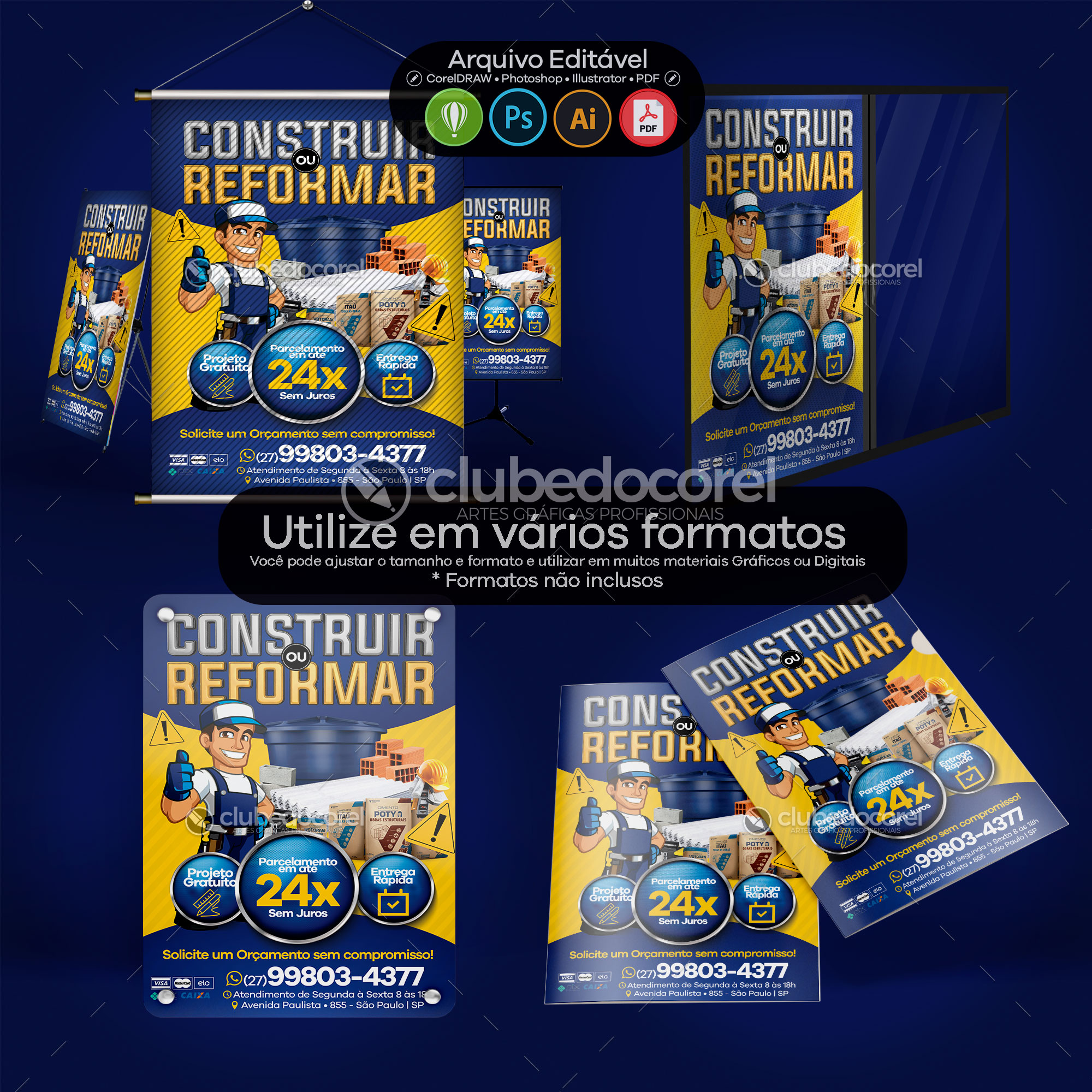 Panfleto / Flyer - Material de Construção #02 [CDR PSD AI PDF]