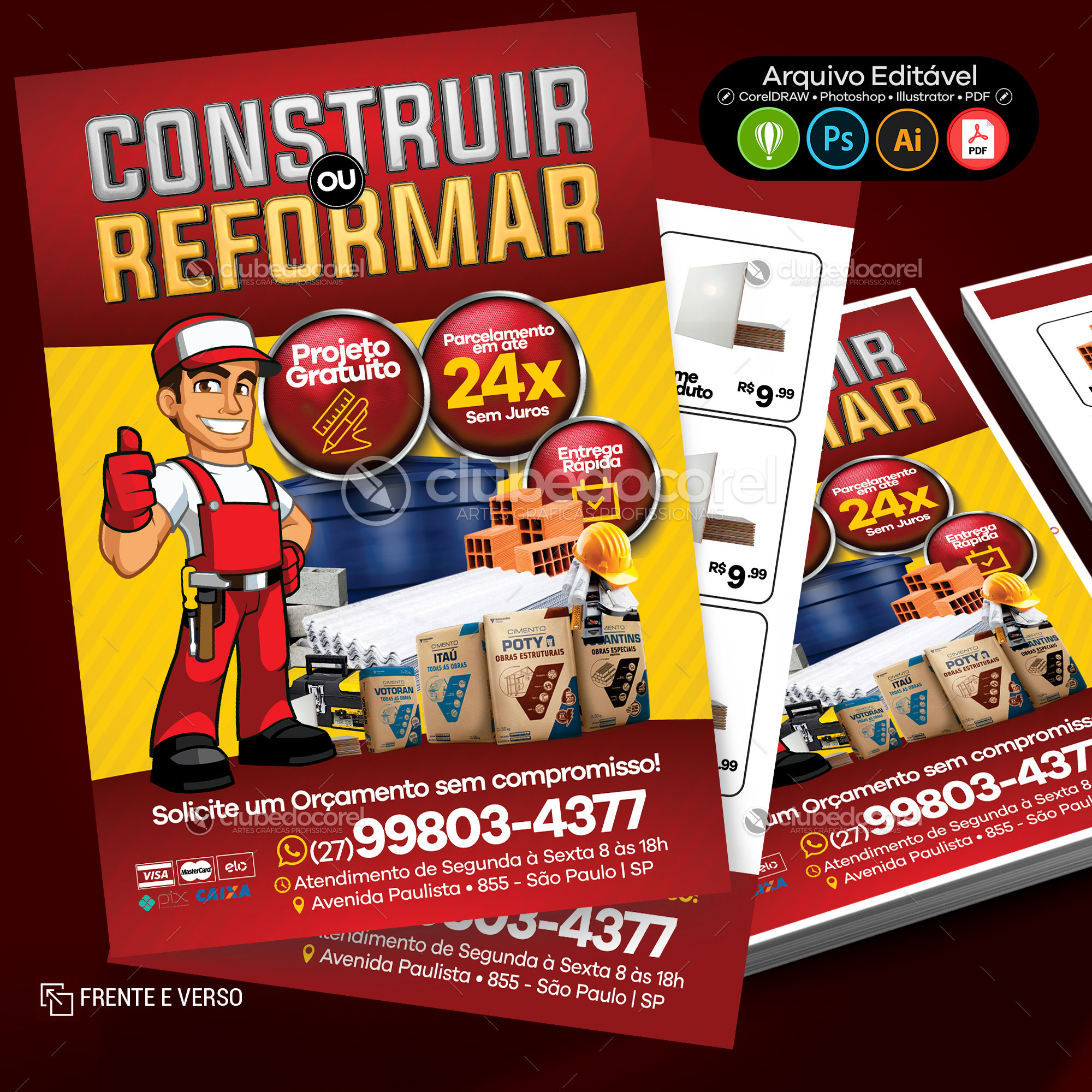 Panfleto / Flyer - Material de Construção #04 [CDR PSD AI PDF]