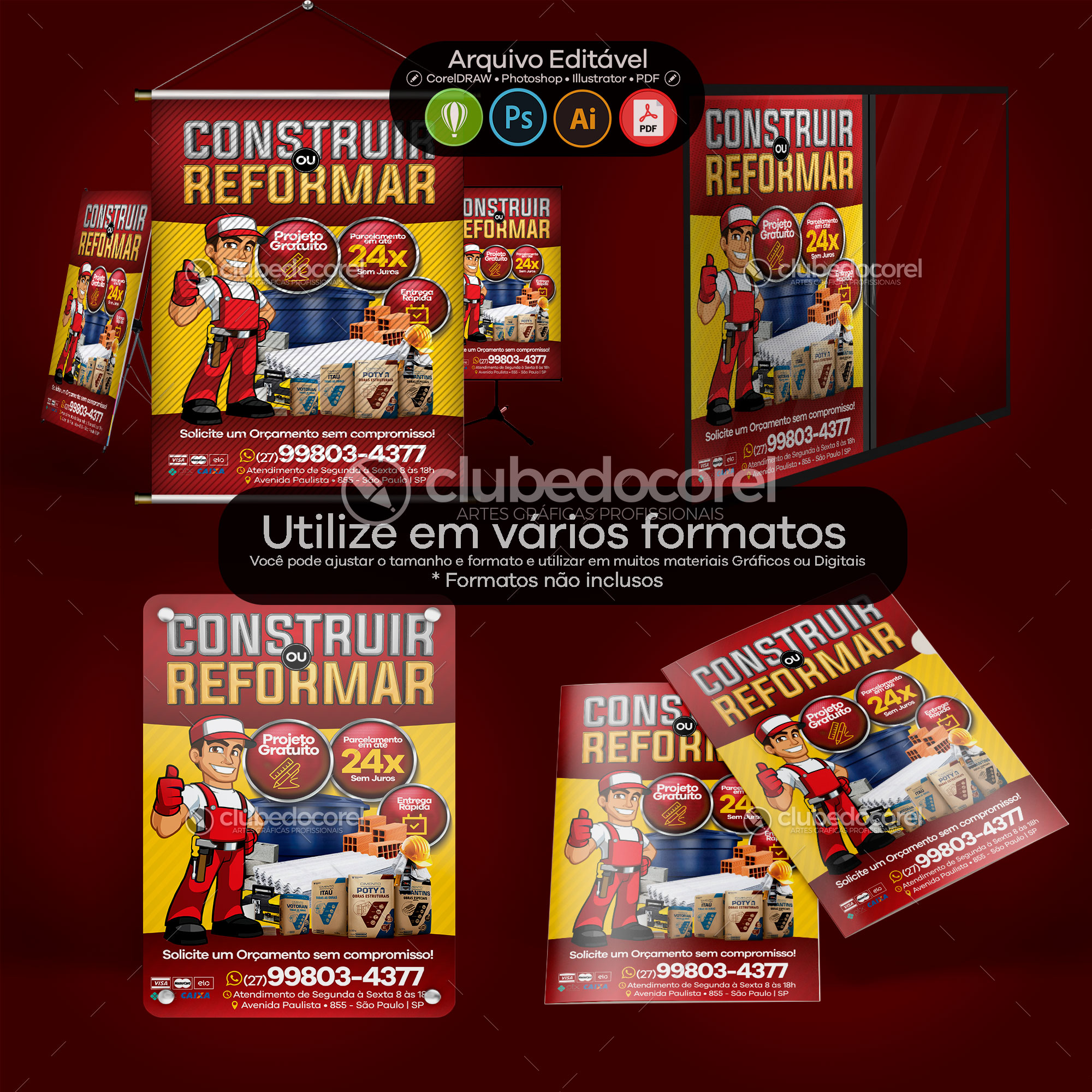 Panfleto / Flyer - Material de Construção #04 [CDR PSD AI PDF]