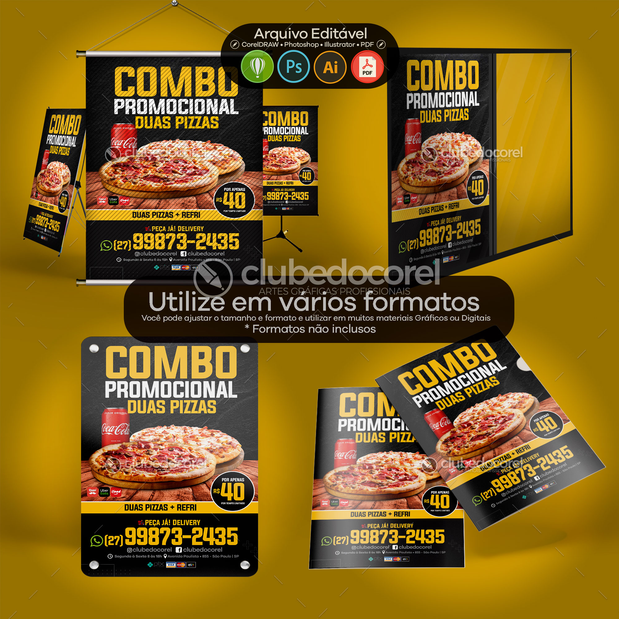 Panfleto / Flyer / Banner / Post / Arte - Pizza Pizzaria #03 [CDR PSD AI PDF]
