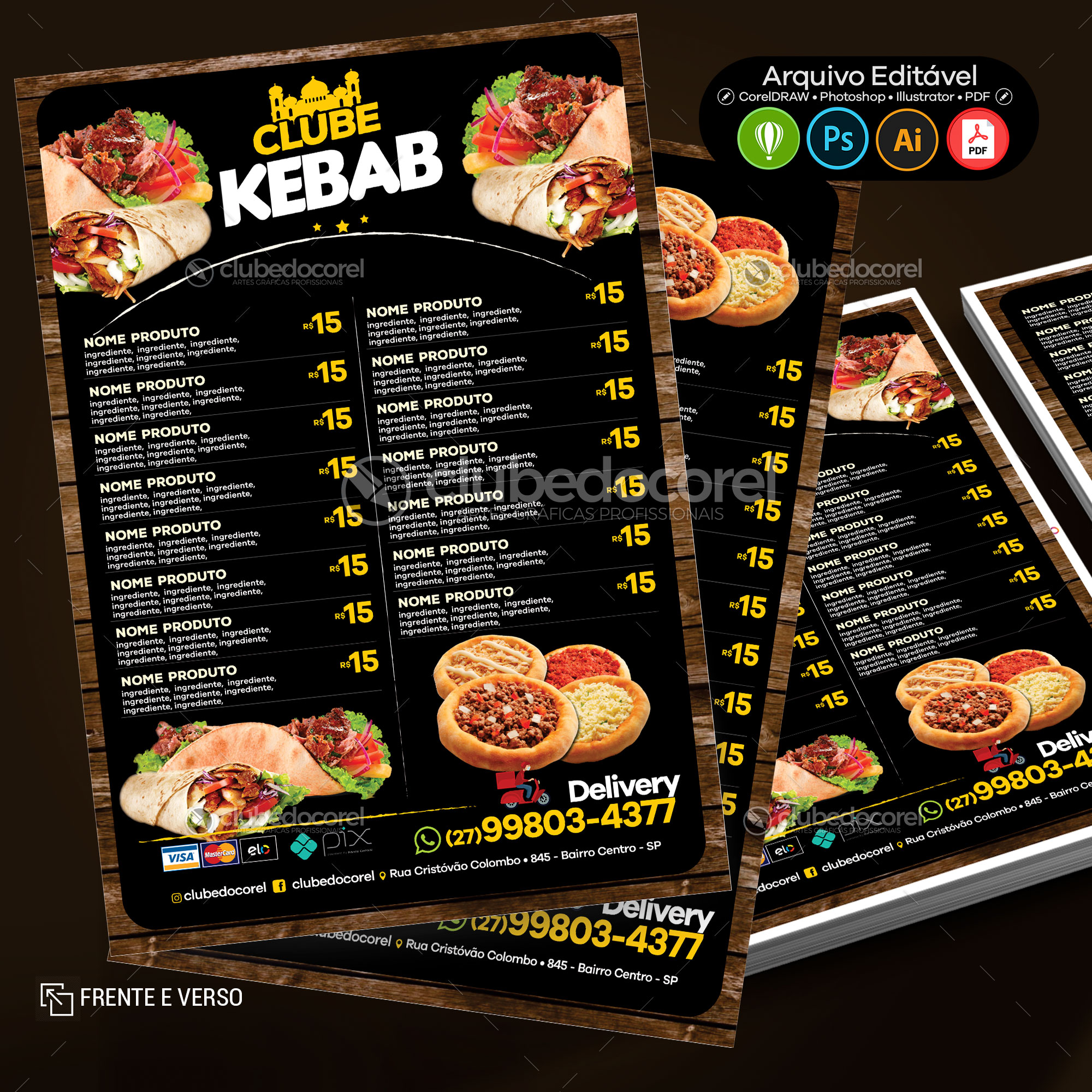 Cardápio Kebab Shawarma Wrap - Editável #02